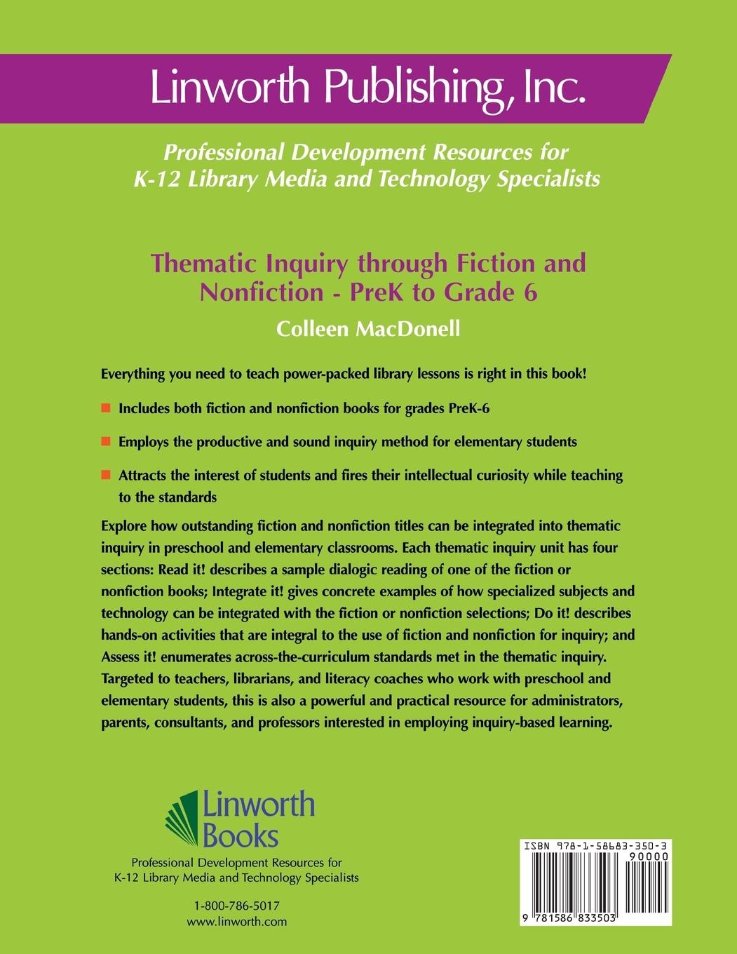 Rückseitencover Thematic Inquiry through Fiction and Non-Fiction - PreK to Grade 6