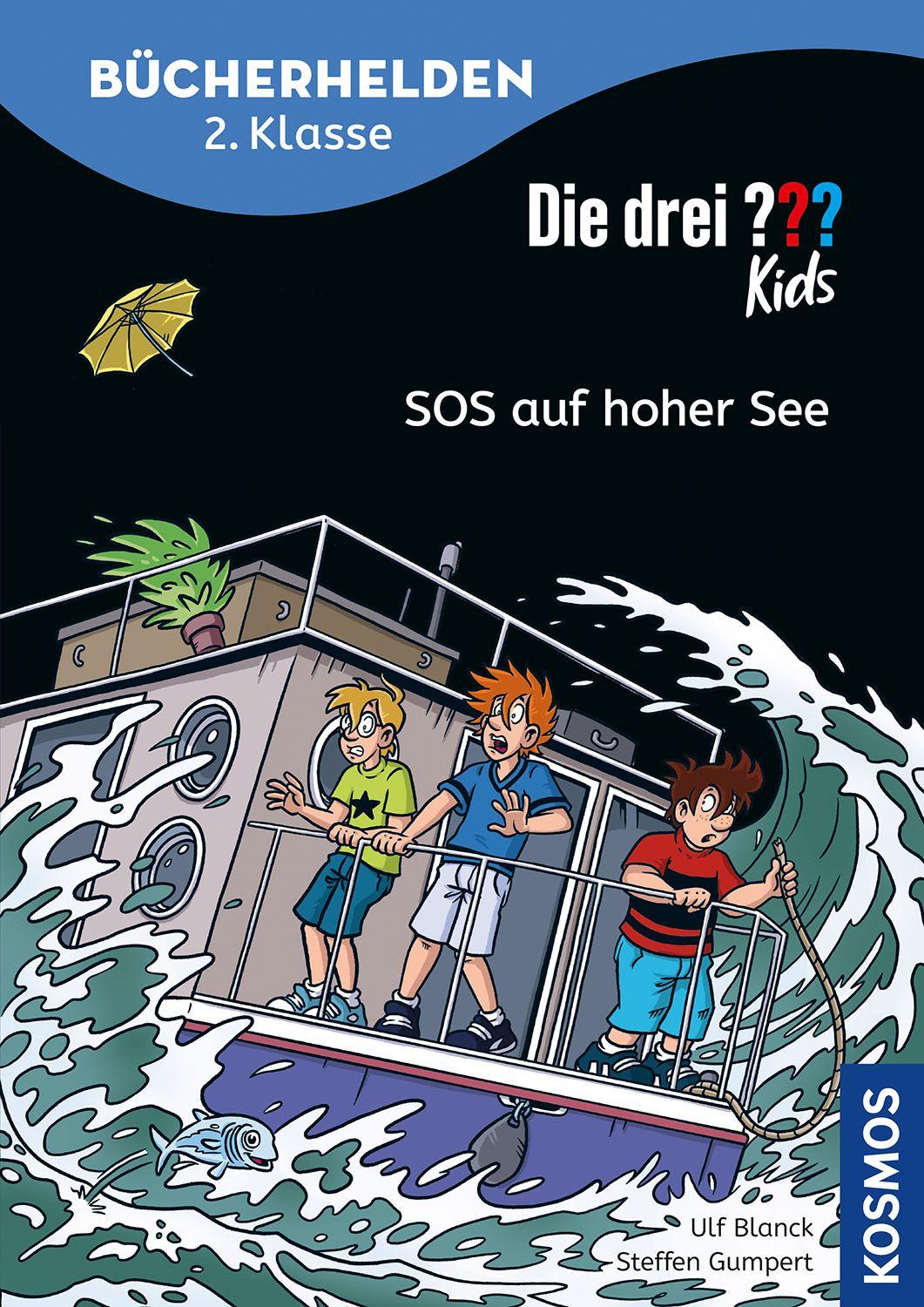 Vorderes Coverbild Die drei ??? Kids, Bücherhelden 2. Klasse, SOS auf hoher See