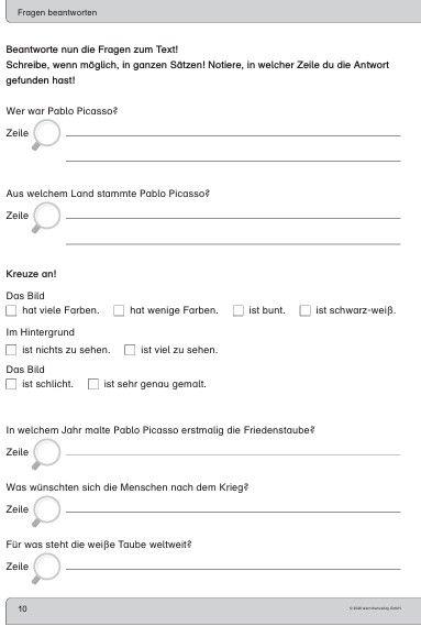 Beispielinhalt (Bild) Ich kann lesen 7 - Schülerarbeitsheft ab der 4. Klasse