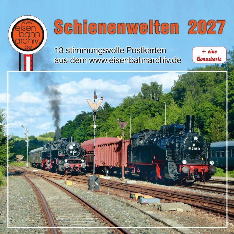 Vorderes Coverbild Kalender Schienenwelten 2027
