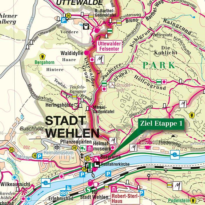 Beispielinhalt (Bild) Malerweg - Sächsische Schweiz 1 : 30 000