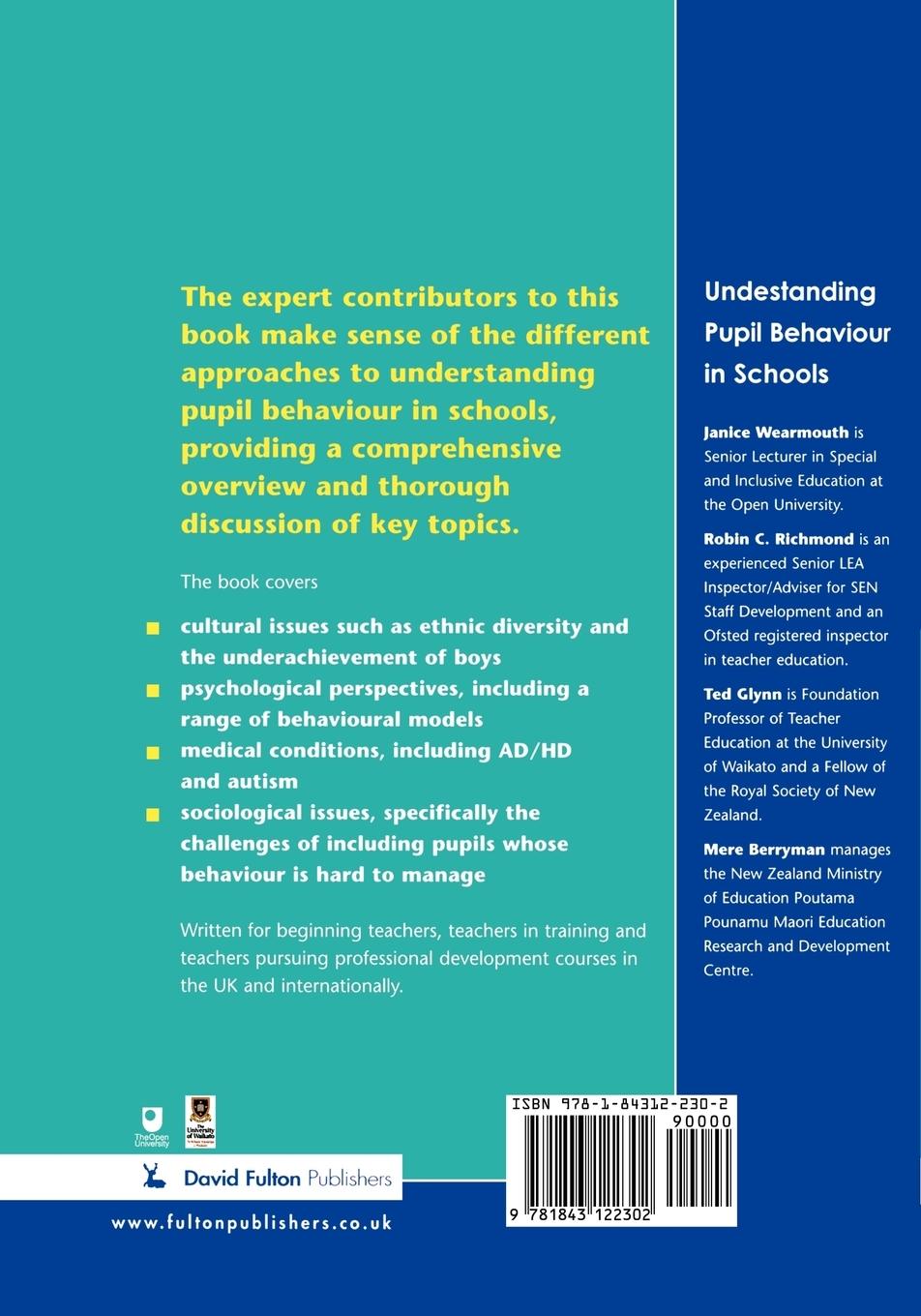 Rückseitencover Understanding Pupil Behaviour in School