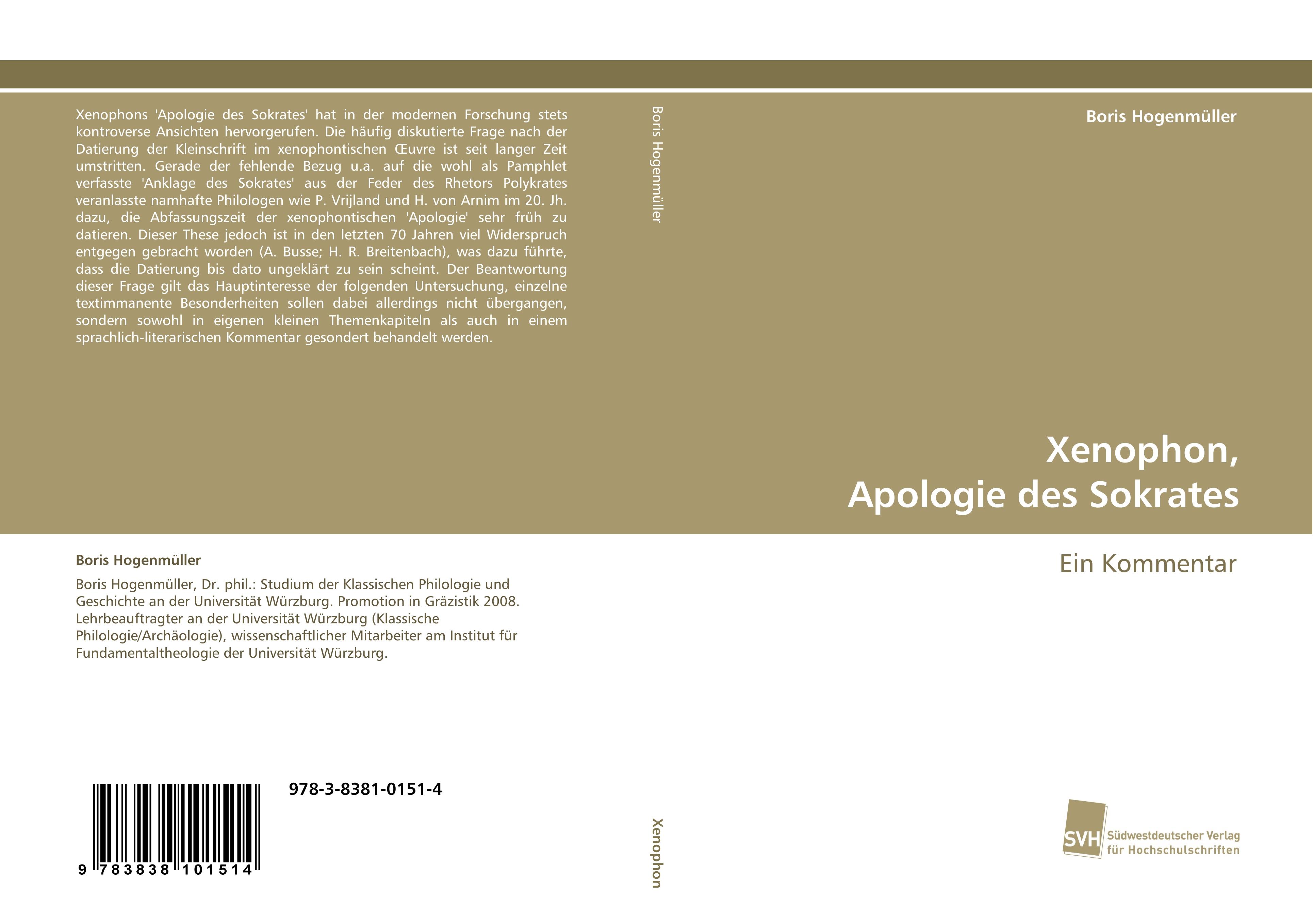 Vorderes Coverbild Xenophon, Apologie des Sokrates