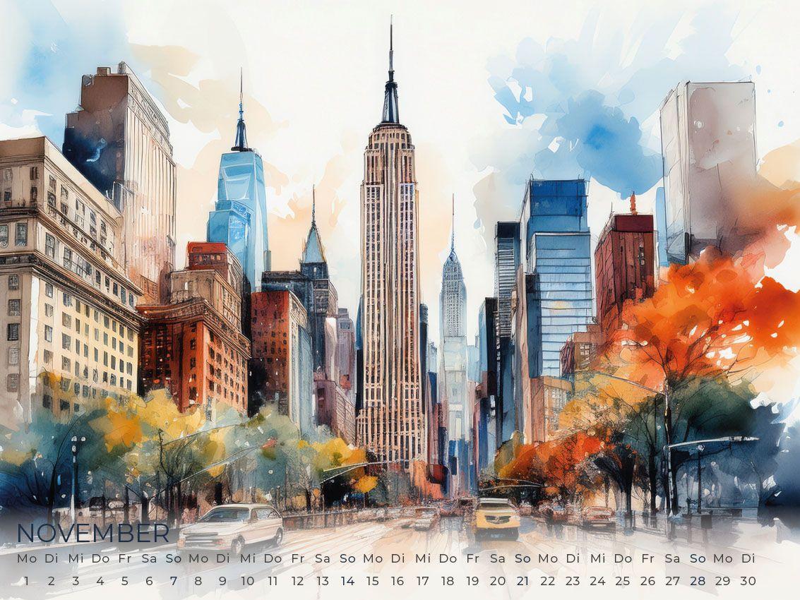 Beispielinhalt (Bild) New York Artwork Edition Kalender 2027