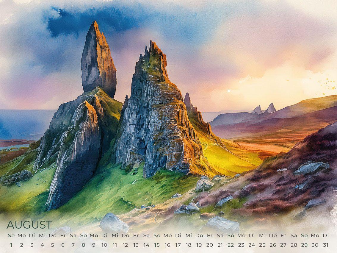 Beispielinhalt (Bild) Schottland Artwork Edition Kalender 2027