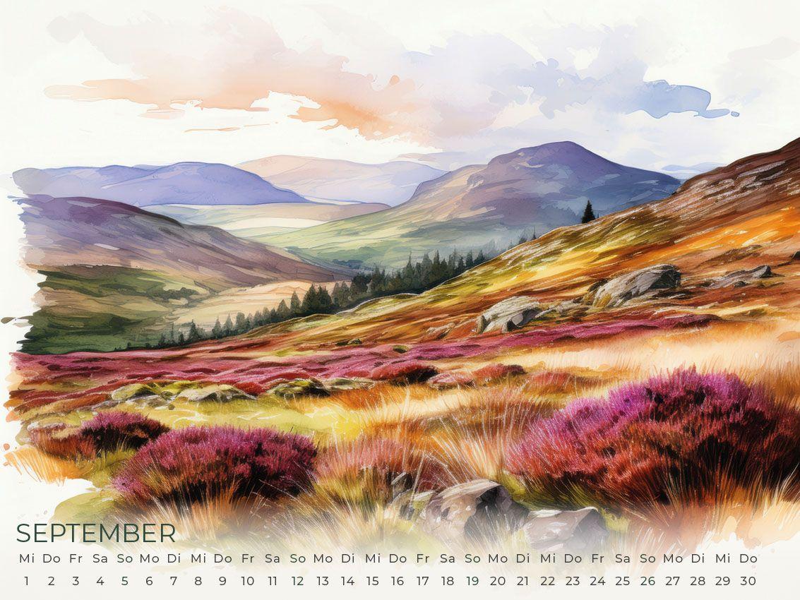 Beispielinhalt (Bild) Schottland Artwork Edition Kalender 2027