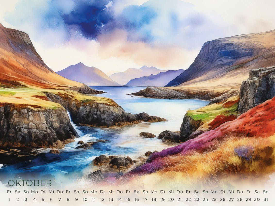 Beispielinhalt (Bild) Schottland Artwork Edition Kalender 2027