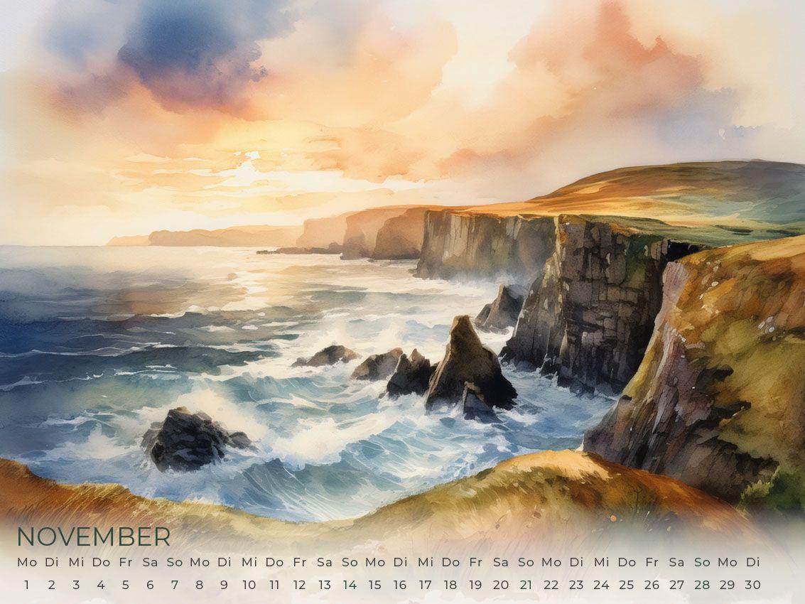 Beispielinhalt (Bild) Schottland Artwork Edition Kalender 2027