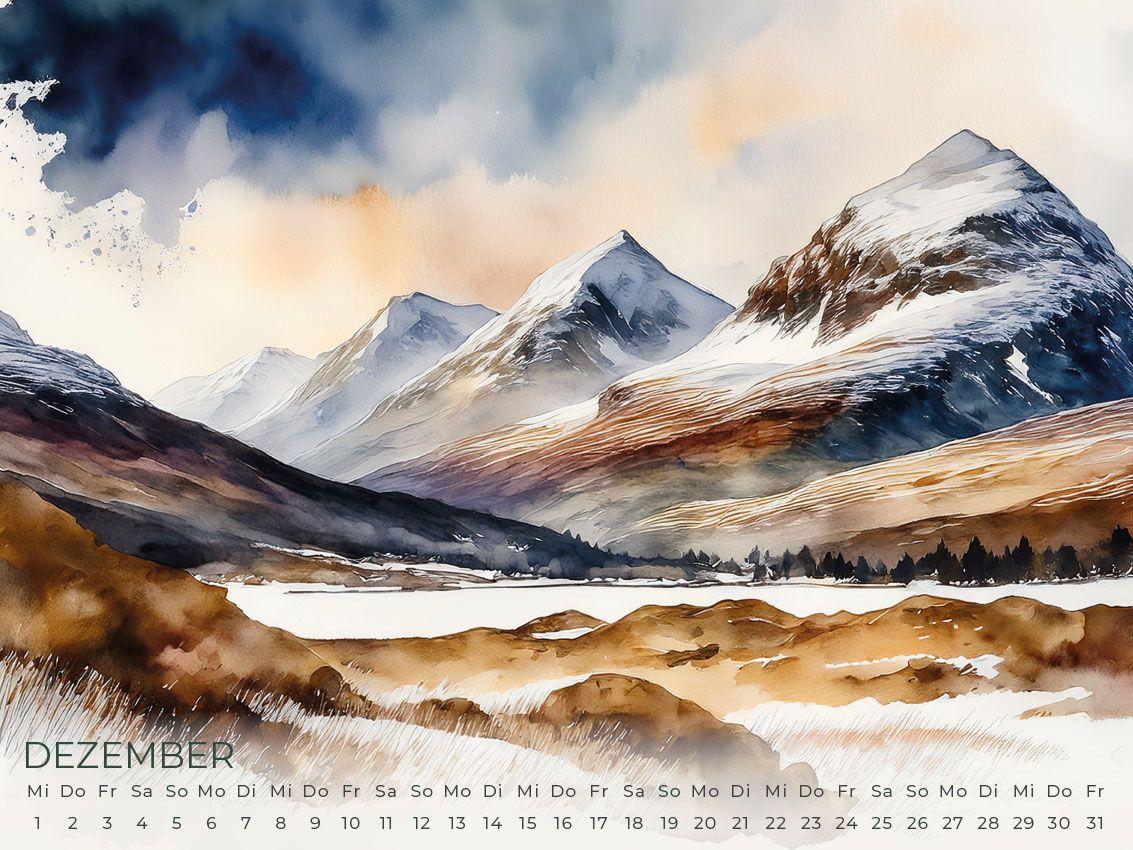 Beispielinhalt (Bild) Schottland Artwork Edition Kalender 2027