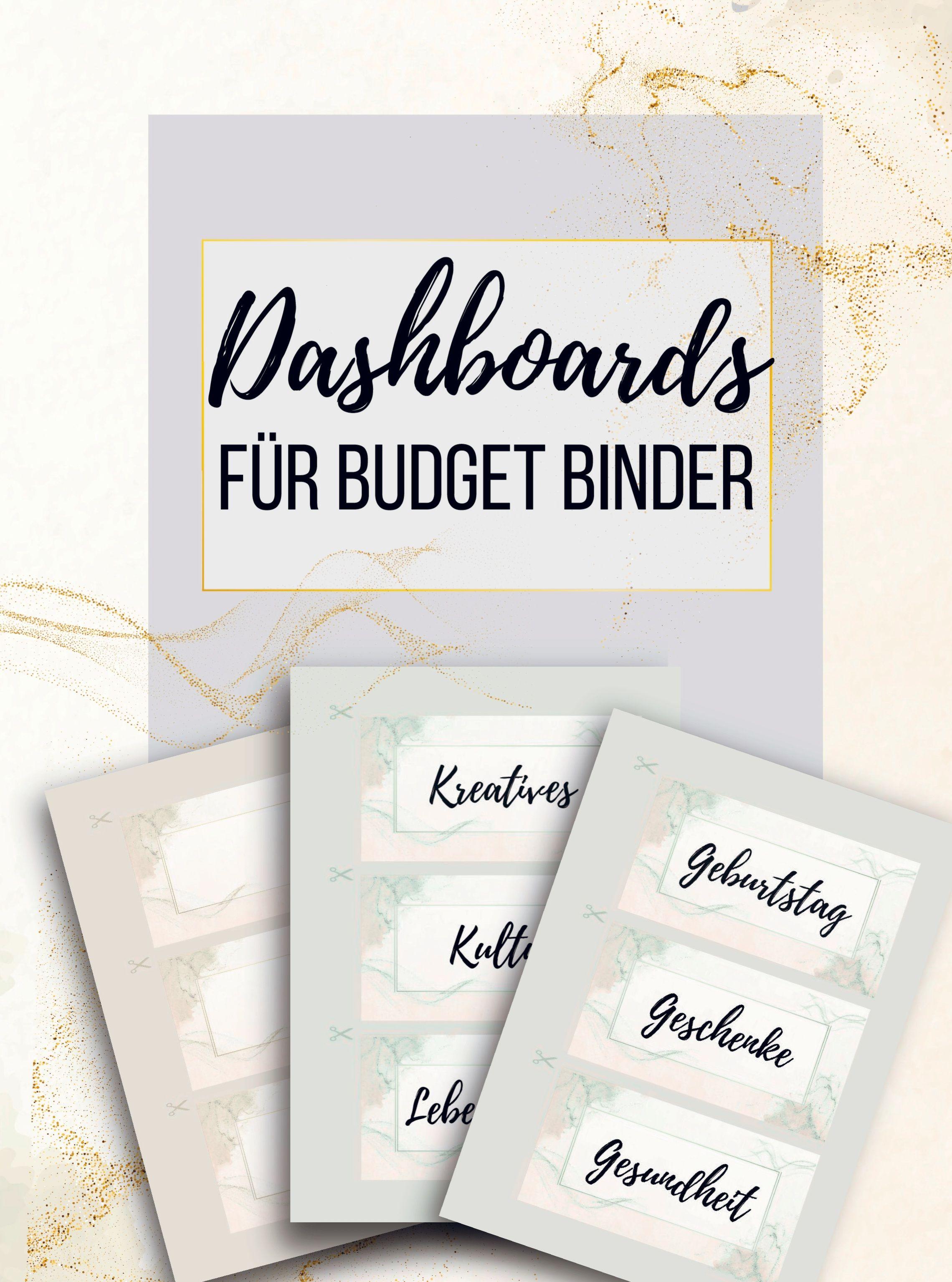Vorderes Coverbild Dashboards für Budget Binder A6
