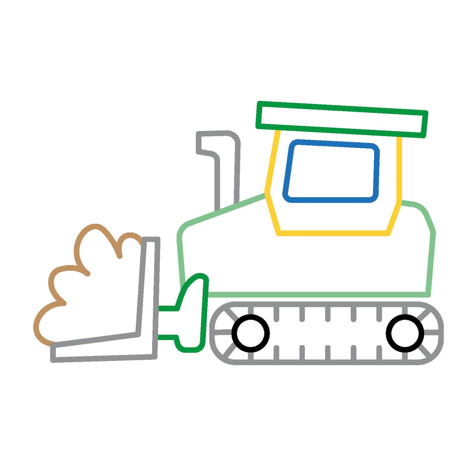 Beispielinhalt (Bild) Mein buntes Malbuch ab 2. Bagger, Kran und Co.