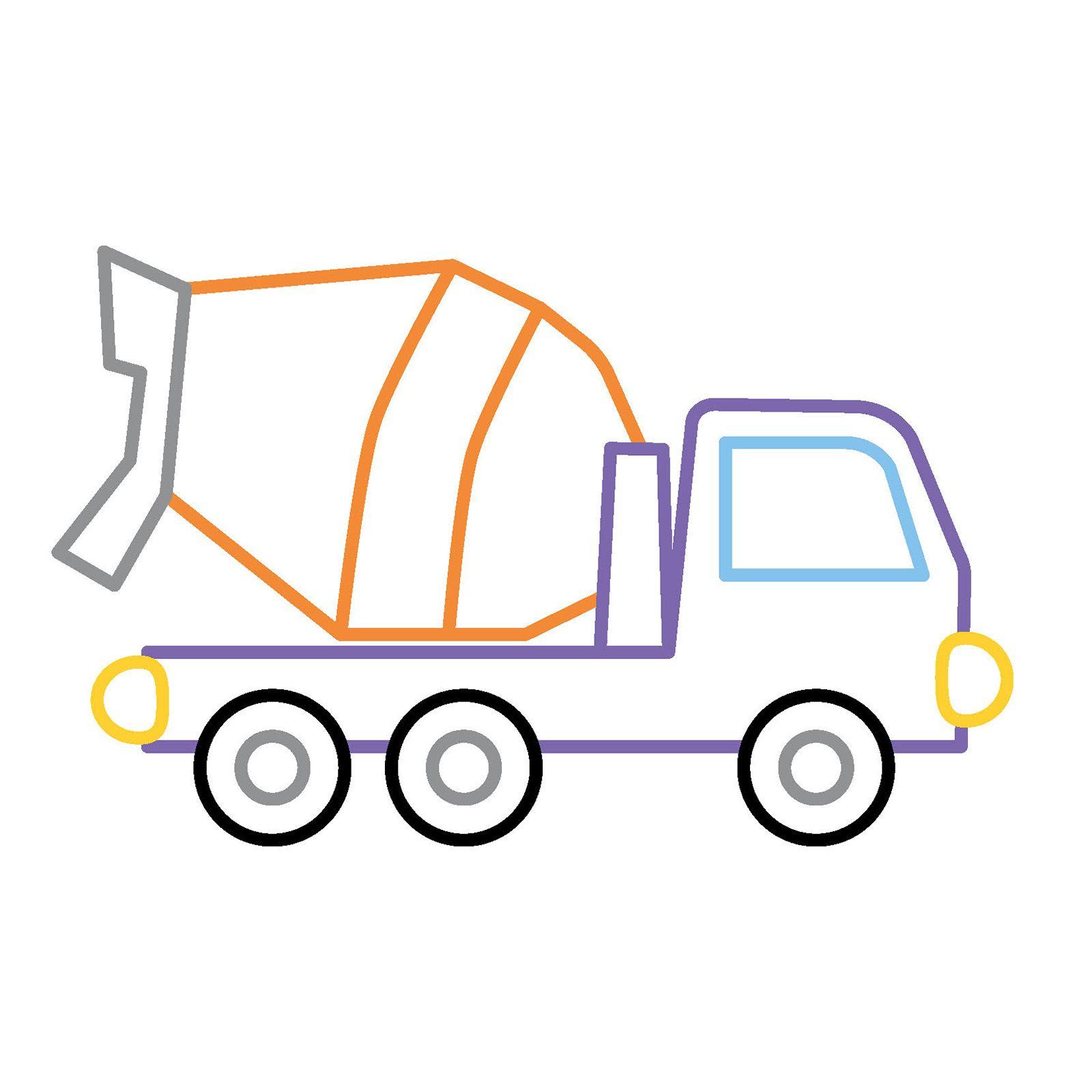 Beispielinhalt (Bild) Mein buntes Malbuch ab 2. Bagger, Kran und Co.