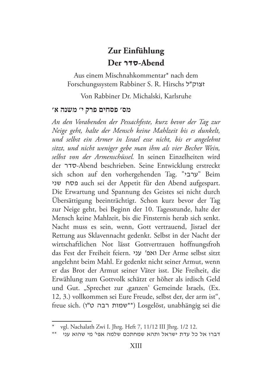 Beispielinhalt (Bild) Hirsch-Haggada