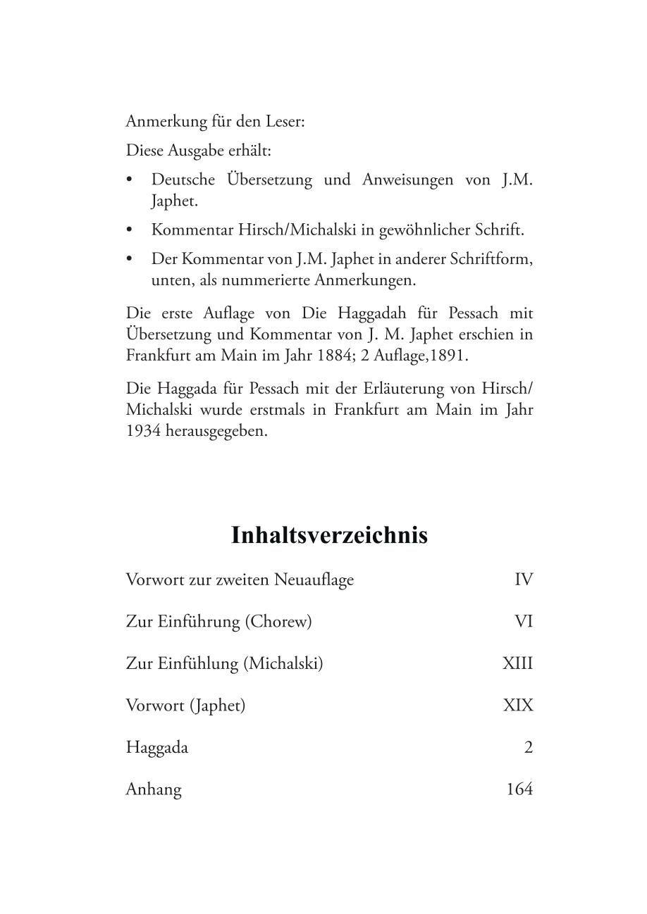 Beispielinhalt (Bild) Hirsch-Haggada