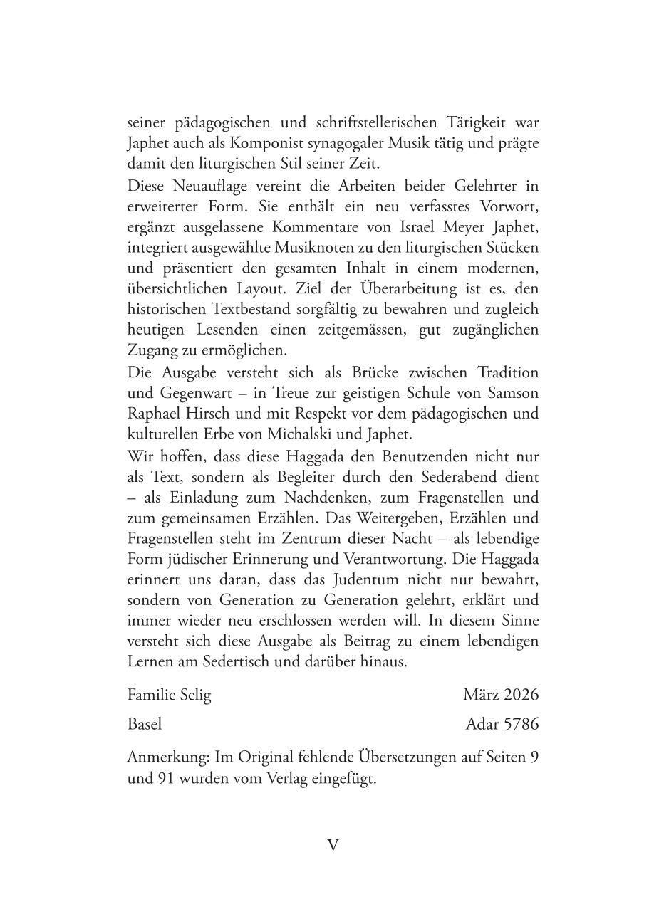 Beispielinhalt (Bild) Hirsch-Haggada