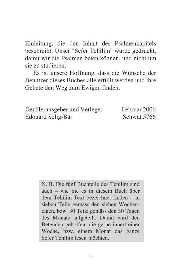 Beispielinhalt (Bild) Tehillim Schma Kolenu