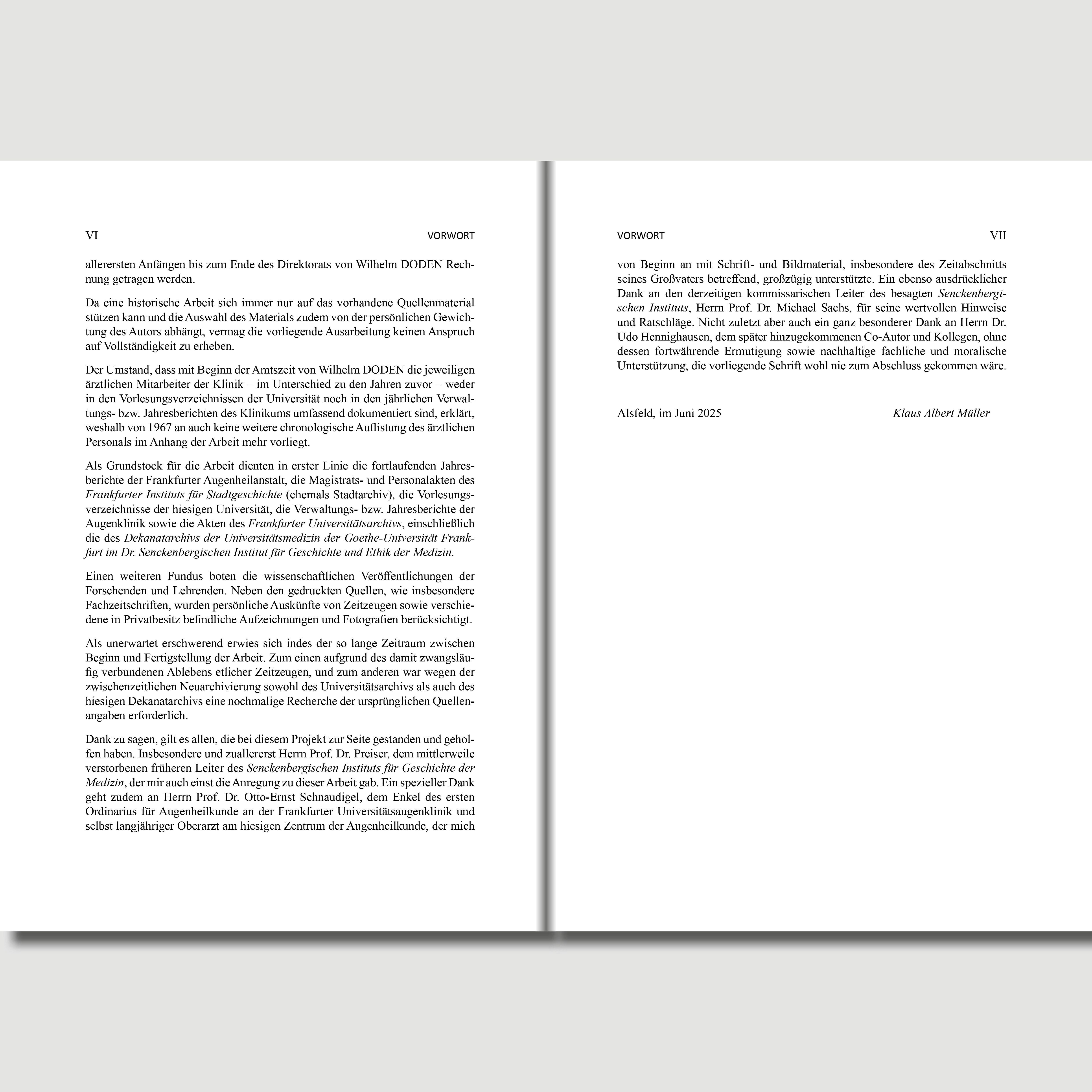 Beispielinhalt (Bild) Die Frankfurter Universitätsaugenklinik von ihren Anfängen bis zum Ende der Amtszeit von Wilhelm Doden (1987)