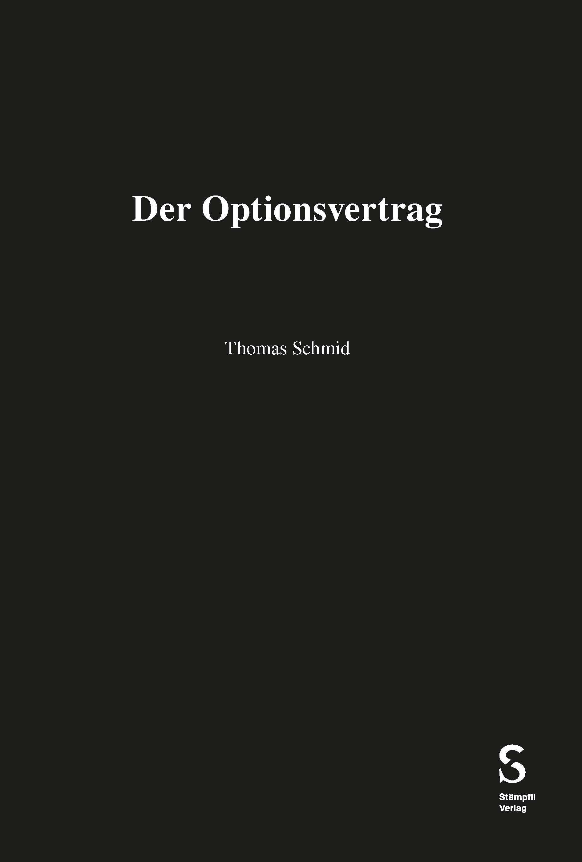 Vorderes Coverbild Der Optionsvertrag