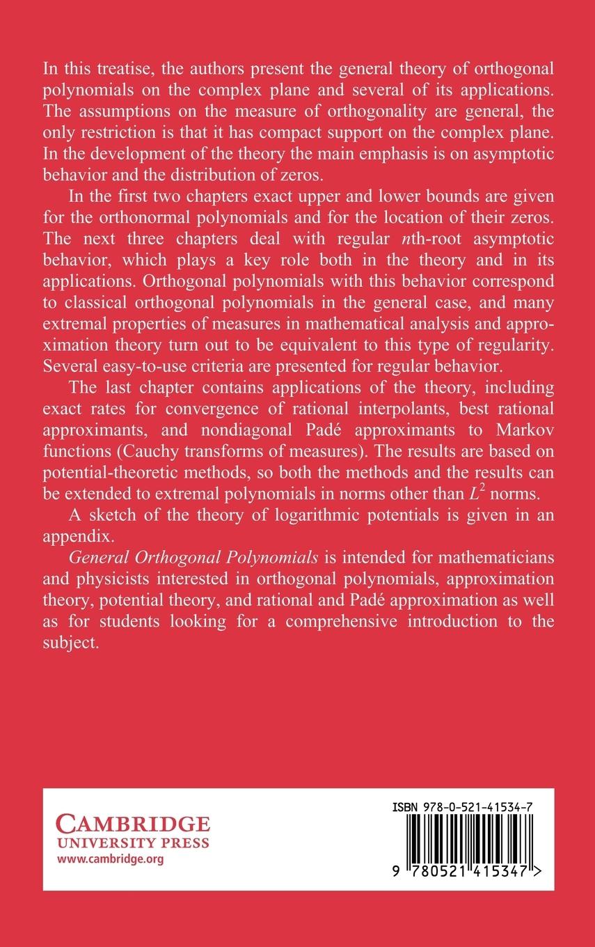Rückseitencover General Orthogonal Polynomials