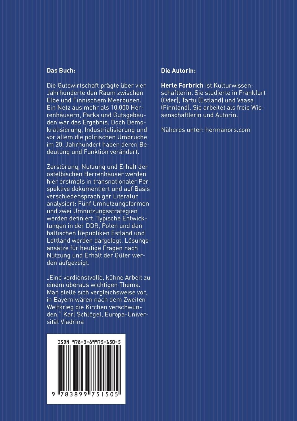 Rückseitencover Herrenhäuser ohne Herren