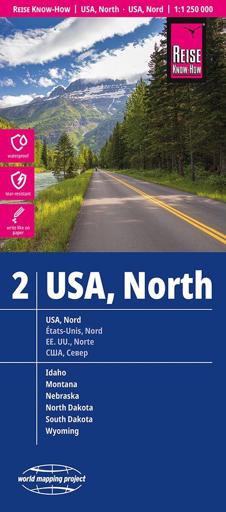 Vorderes Coverbild Reise Know-How Landkarte USA 02, Nord / North (1:1.250.000)