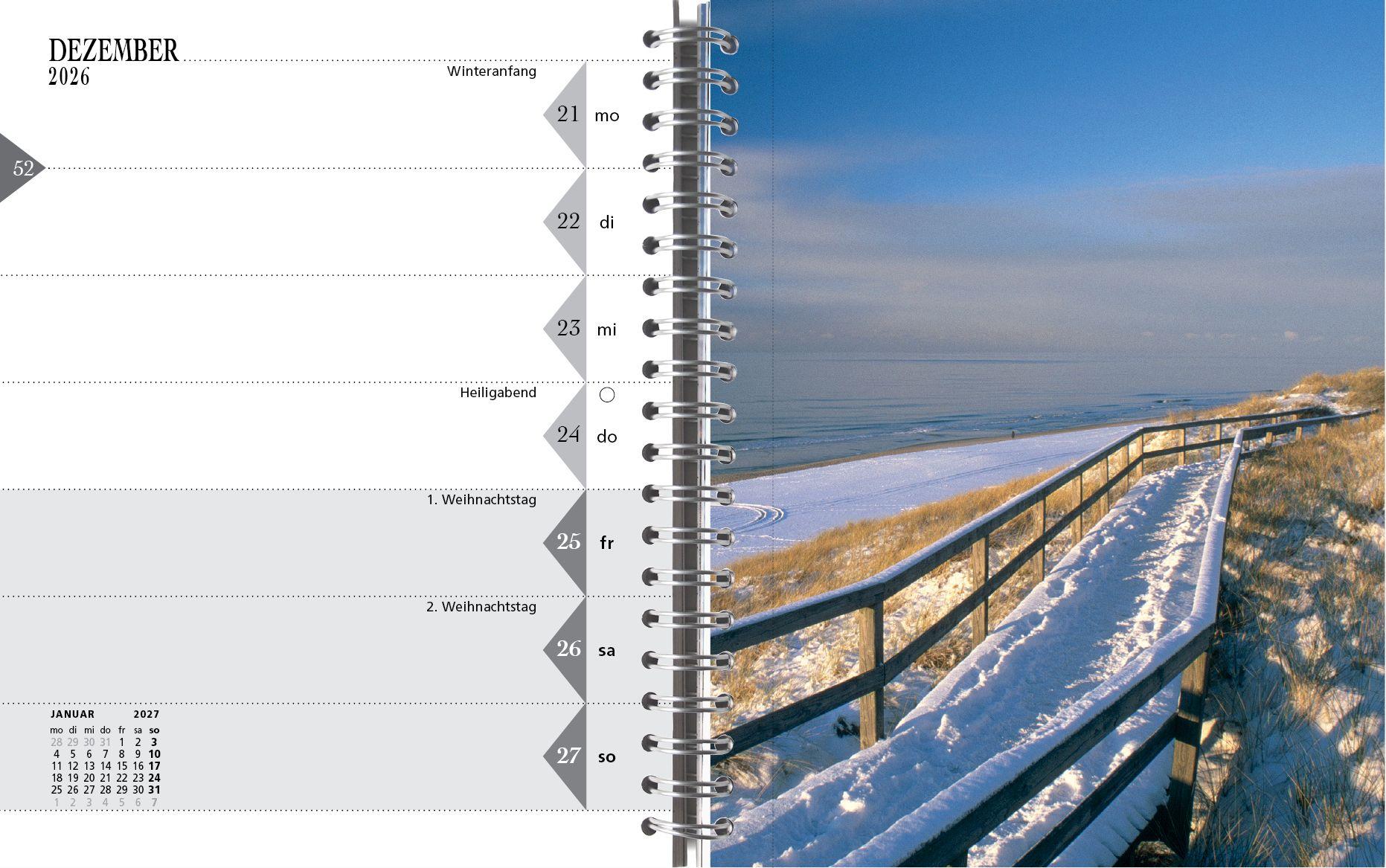 Beispielinhalt (Bild) Sylt-die Insel 2027 Tischkalender