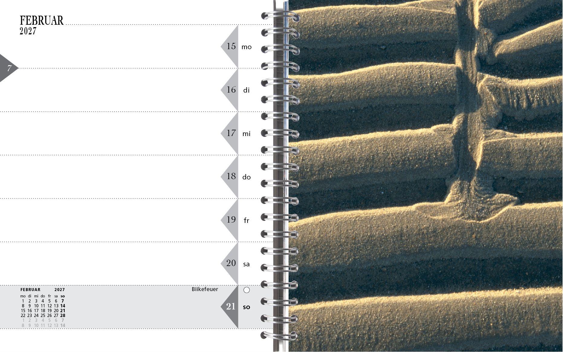 Beispielinhalt (Bild) Sylt-die Insel 2027 Tischkalender