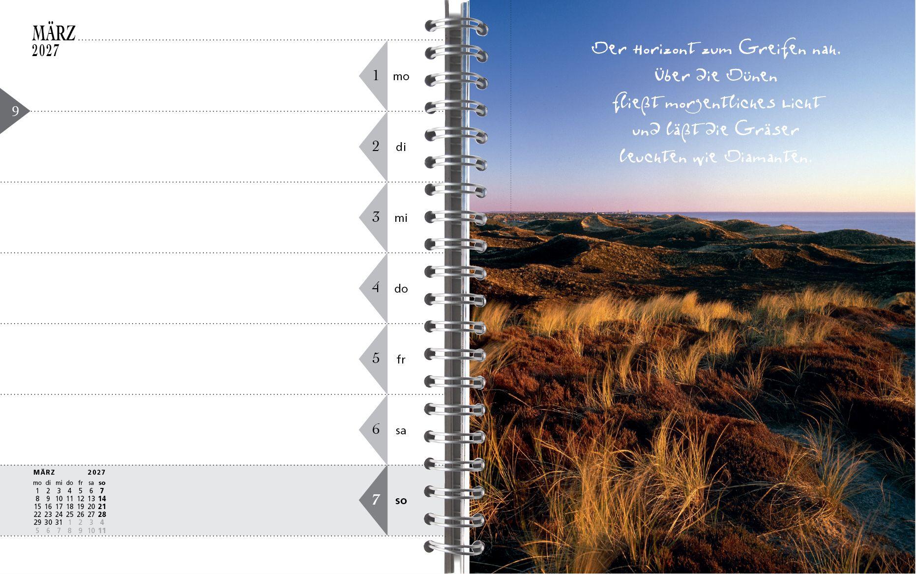 Beispielinhalt (Bild) Sylt-die Insel 2027 Tischkalender