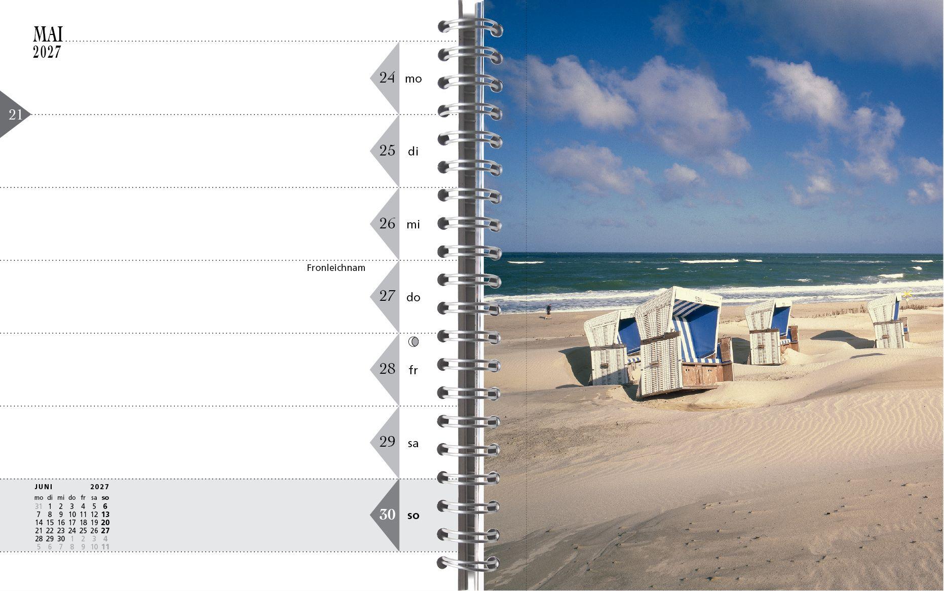 Beispielinhalt (Bild) Sylt-die Insel 2027 Tischkalender