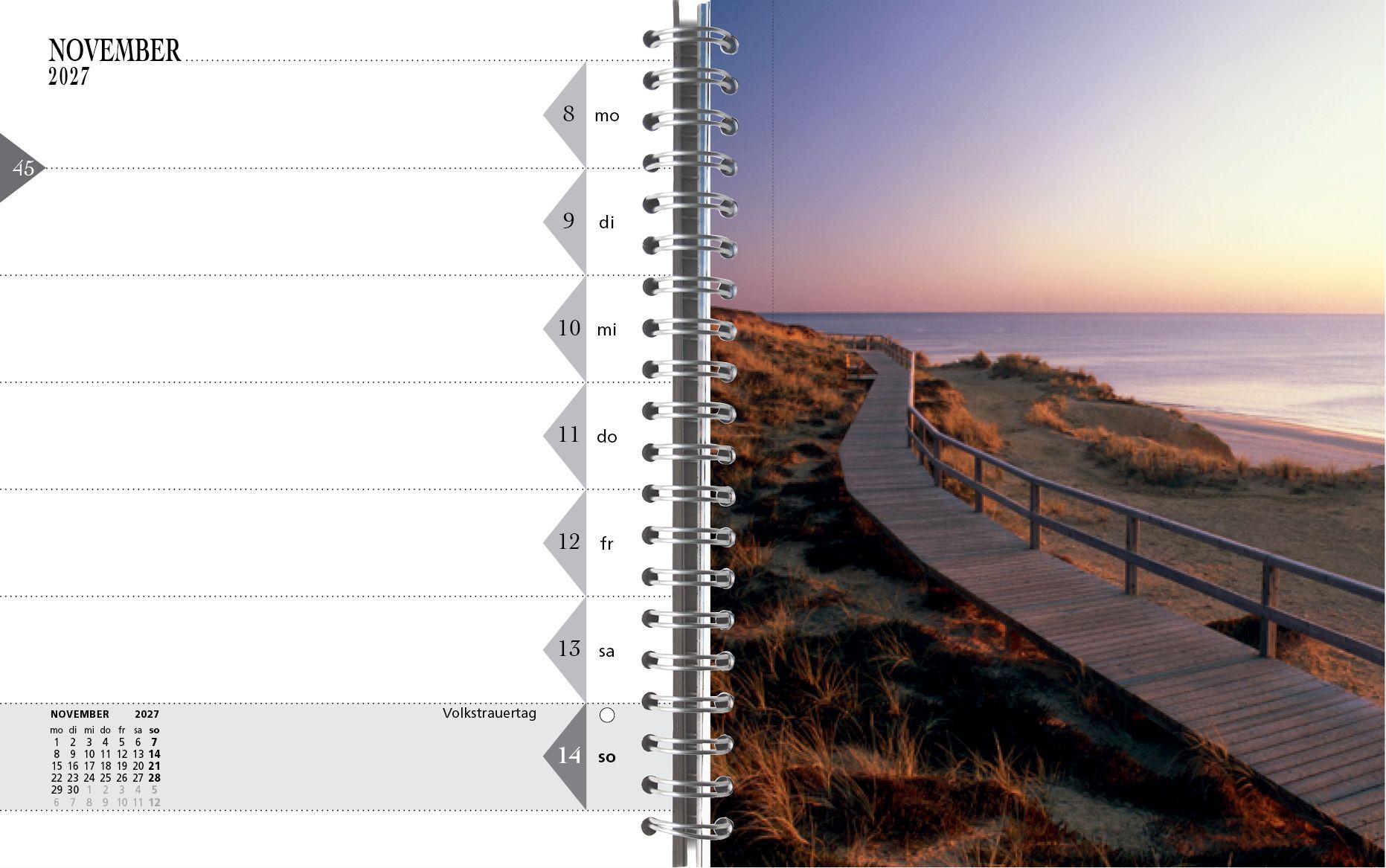 Beispielinhalt (Bild) Sylt-die Insel 2027 Tischkalender