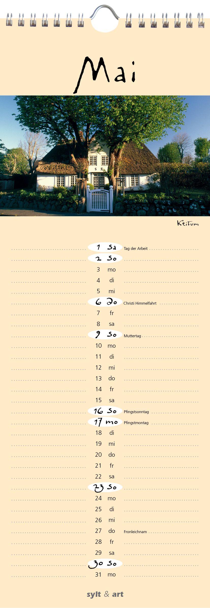 Beispielinhalt (Bild) Sylt-die Insel 2027 Streifenkalender