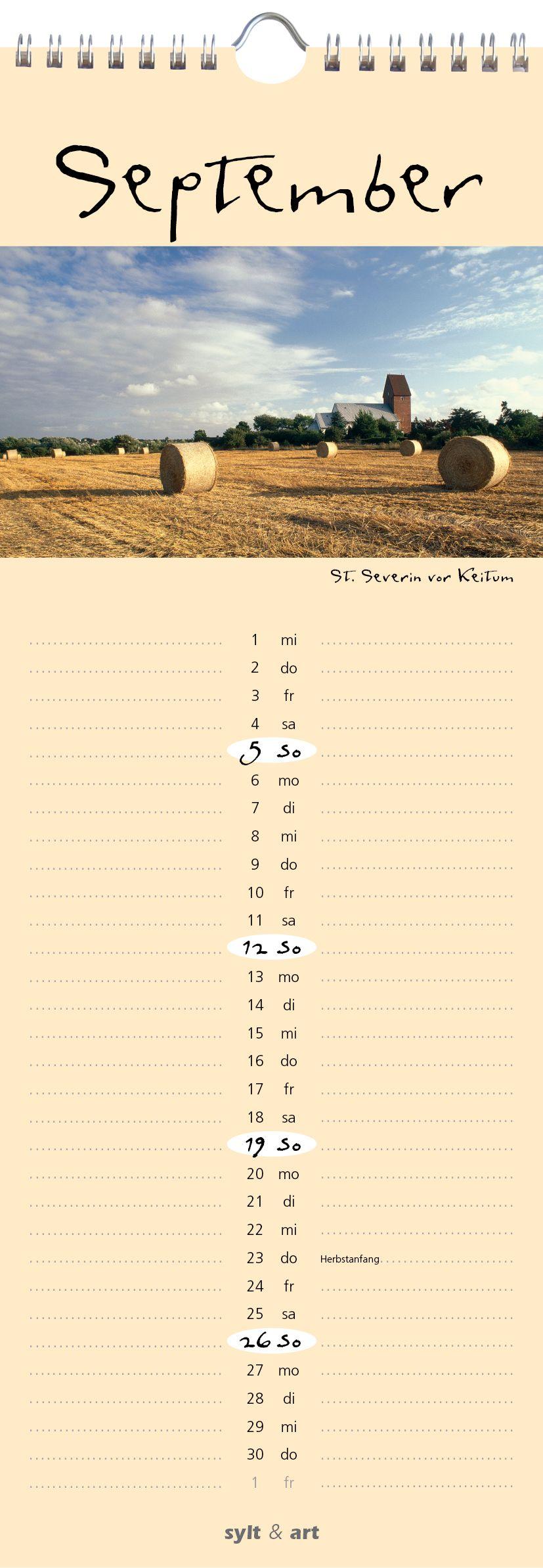 Beispielinhalt (Bild) Sylt-die Insel 2027 Streifenkalender