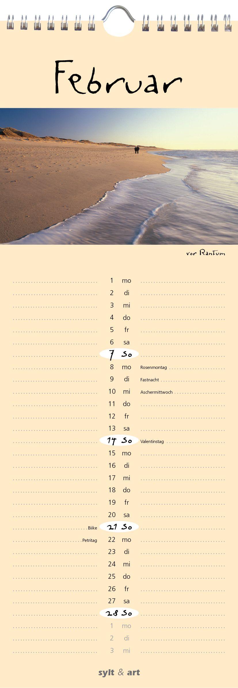 Beispielinhalt (Bild) Sylt-die Insel 2027 Streifenkalender