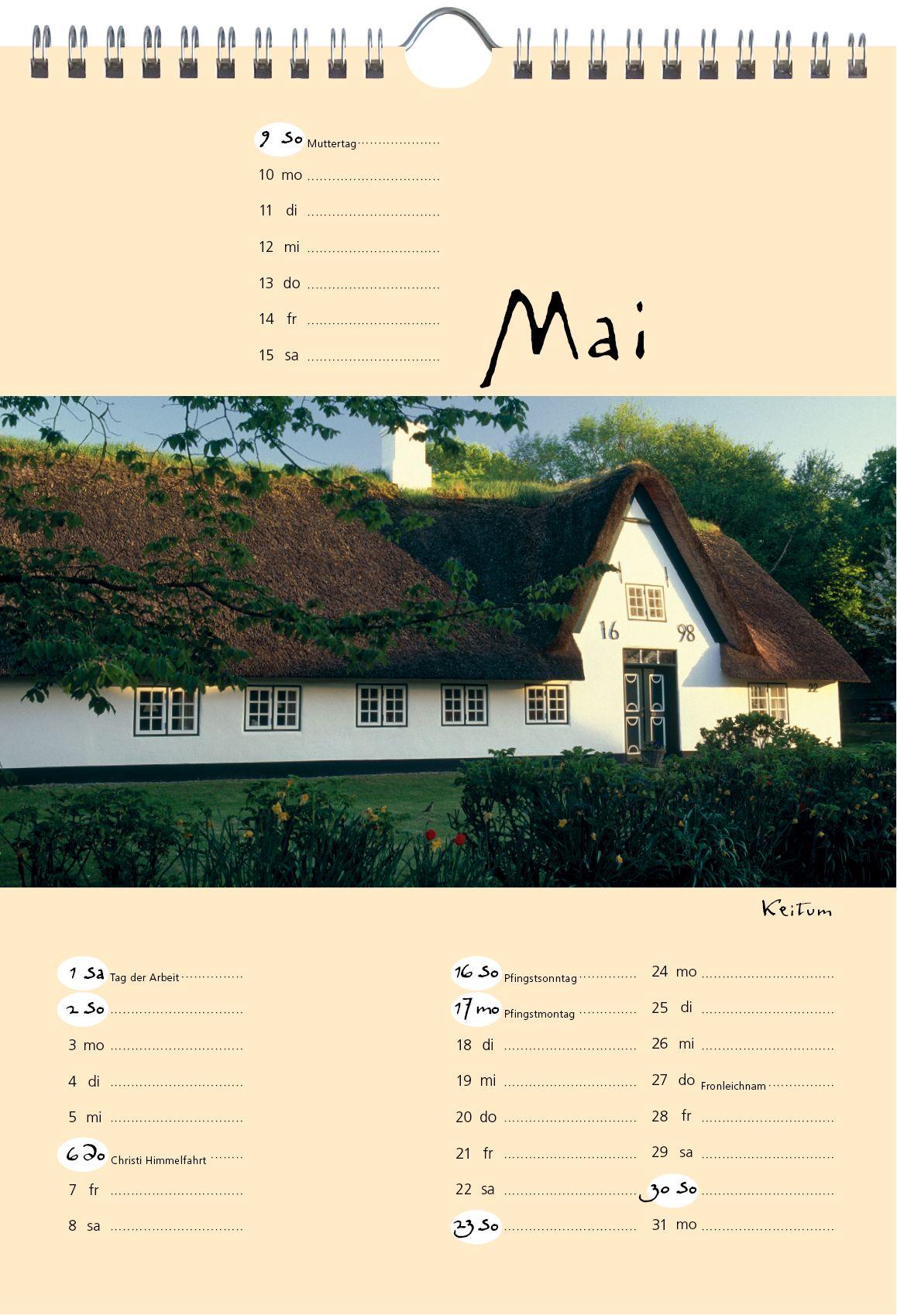 Beispielinhalt (Bild) Sylt-die Insel 2027 A4 Kalender