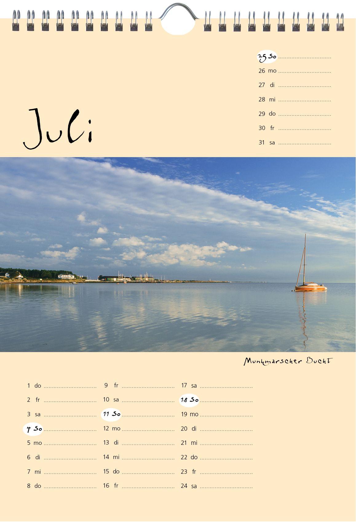 Beispielinhalt (Bild) Sylt-die Insel 2027 A4 Kalender