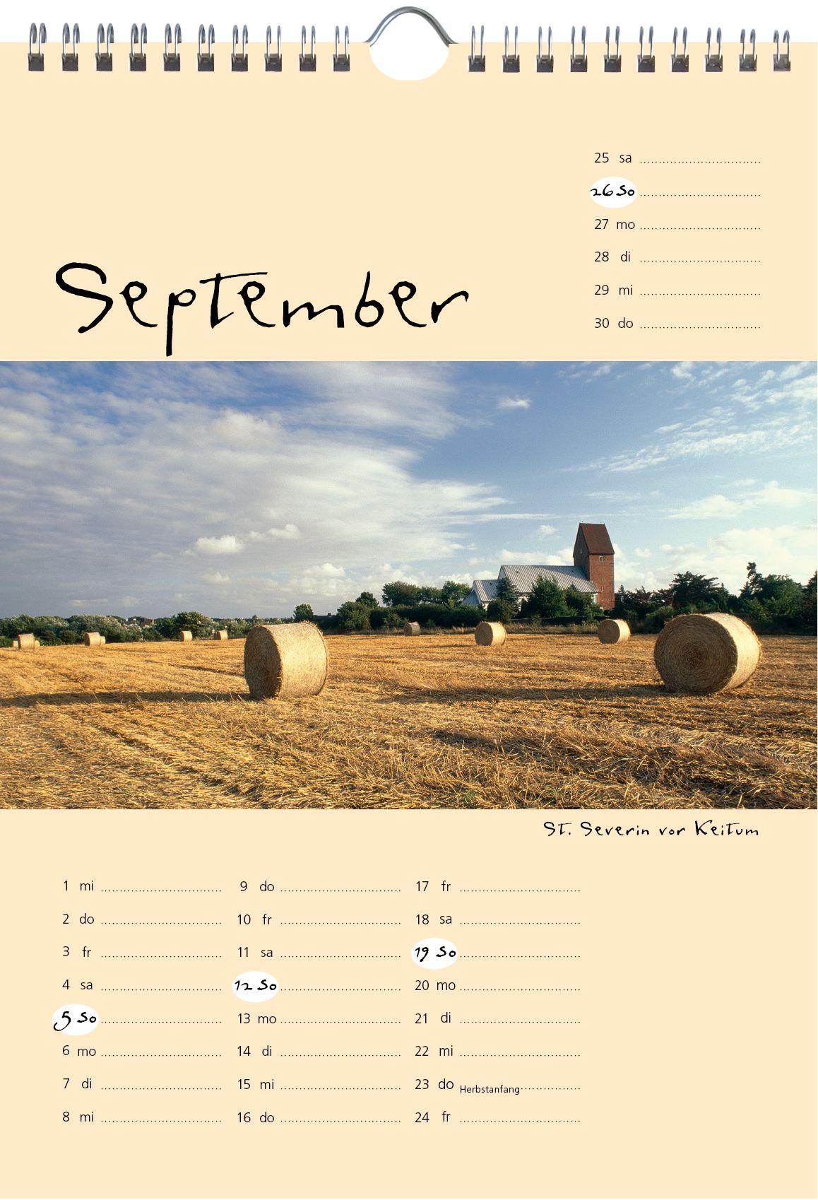 Beispielinhalt (Bild) Sylt-die Insel 2027 A4 Kalender