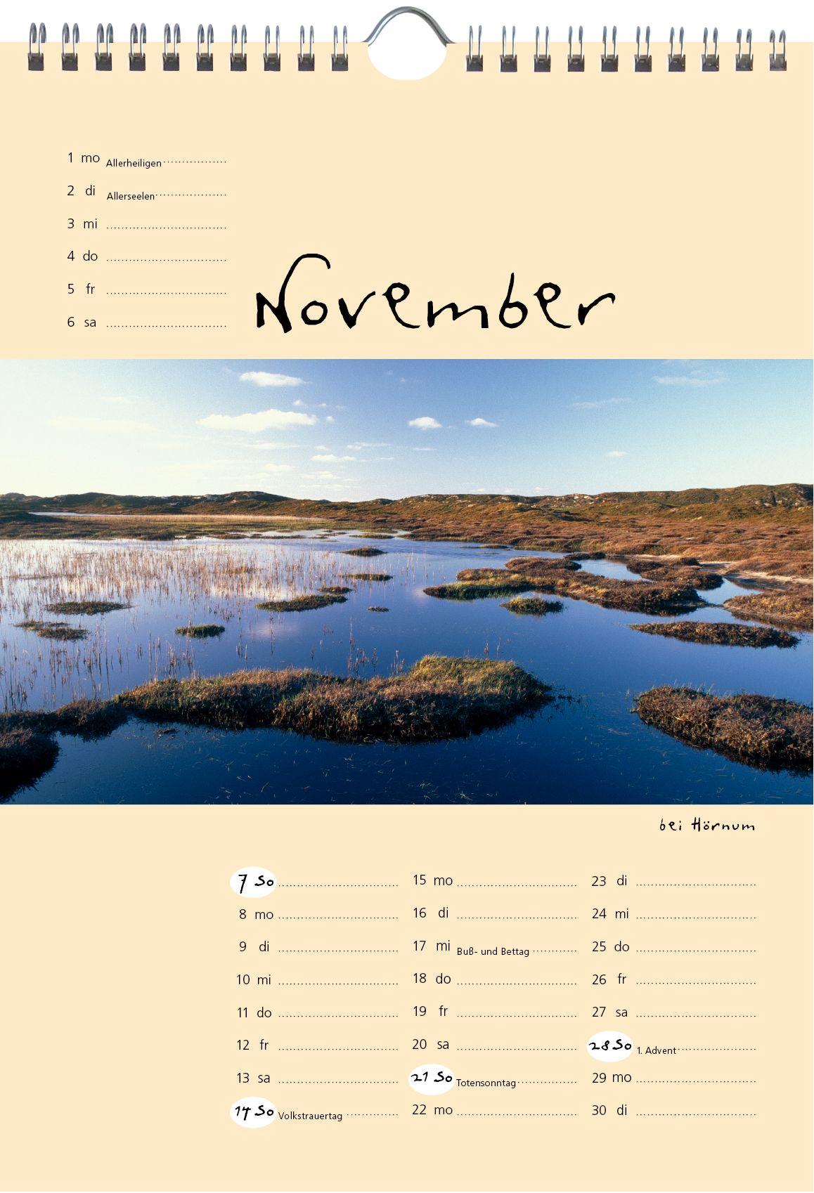 Beispielinhalt (Bild) Sylt-die Insel 2027 A4 Kalender