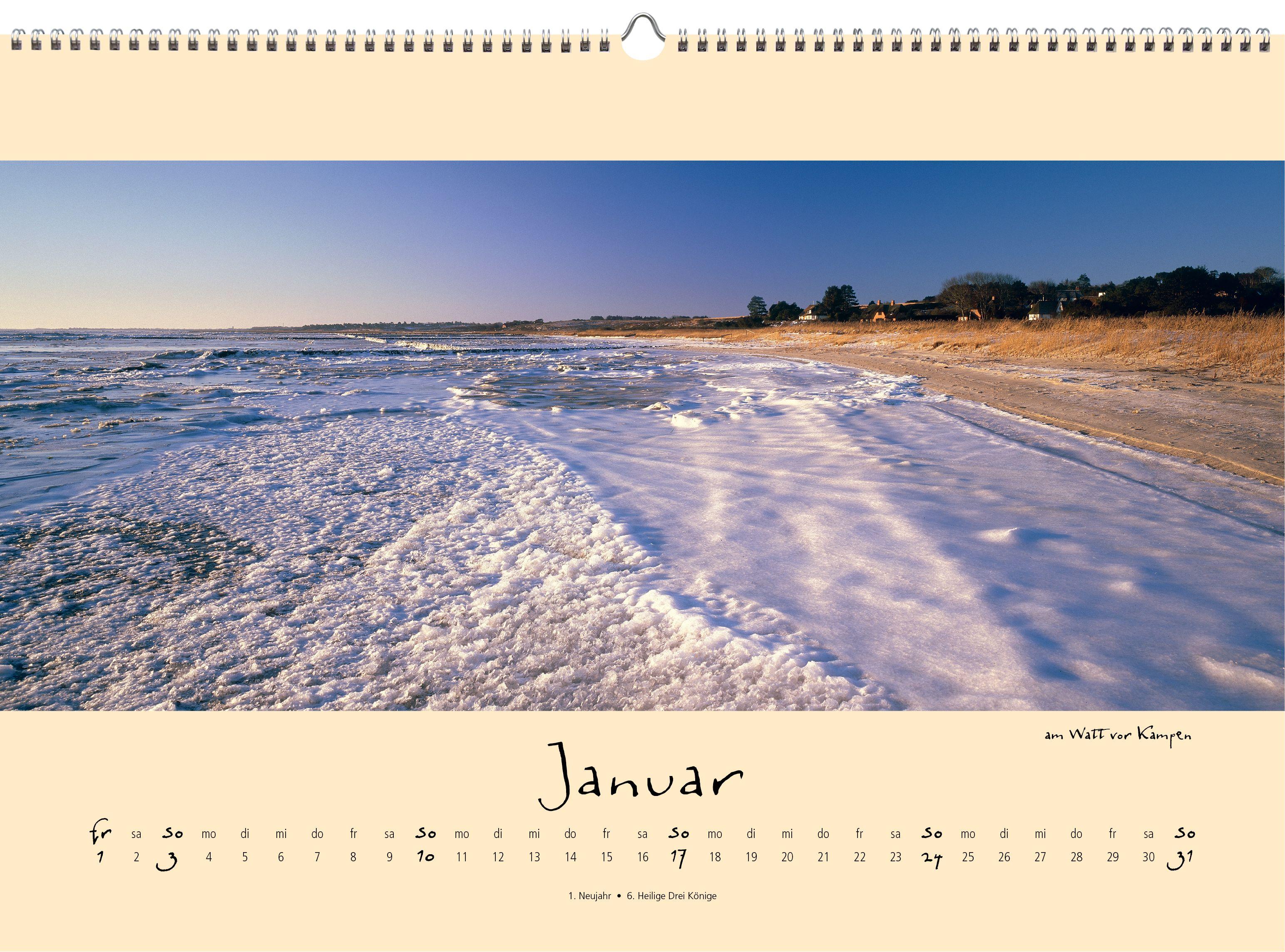 Beispielinhalt (Bild) Sylt-die Insel 2027 Panoramakalender