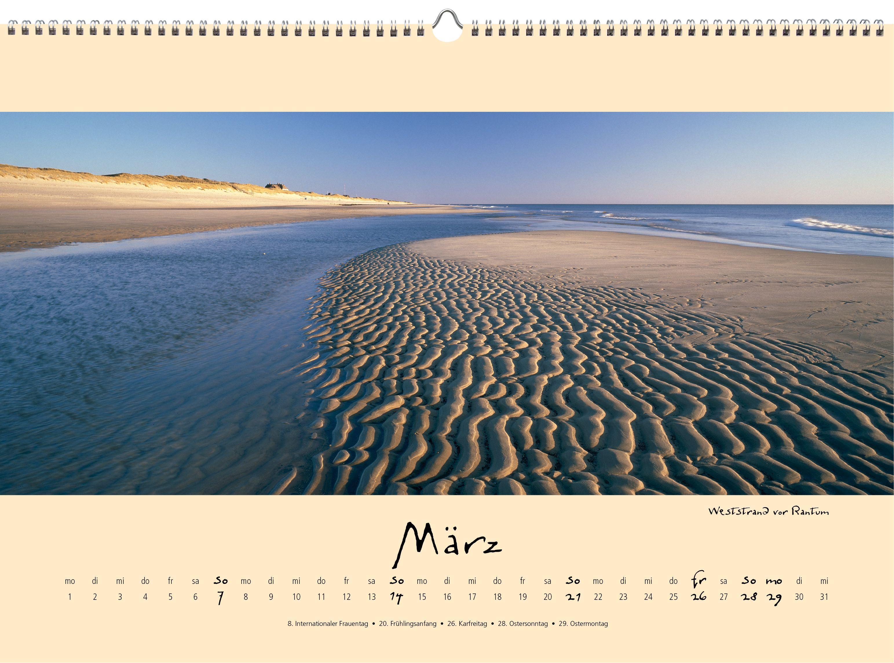 Beispielinhalt (Bild) Sylt-die Insel 2027 Panoramakalender