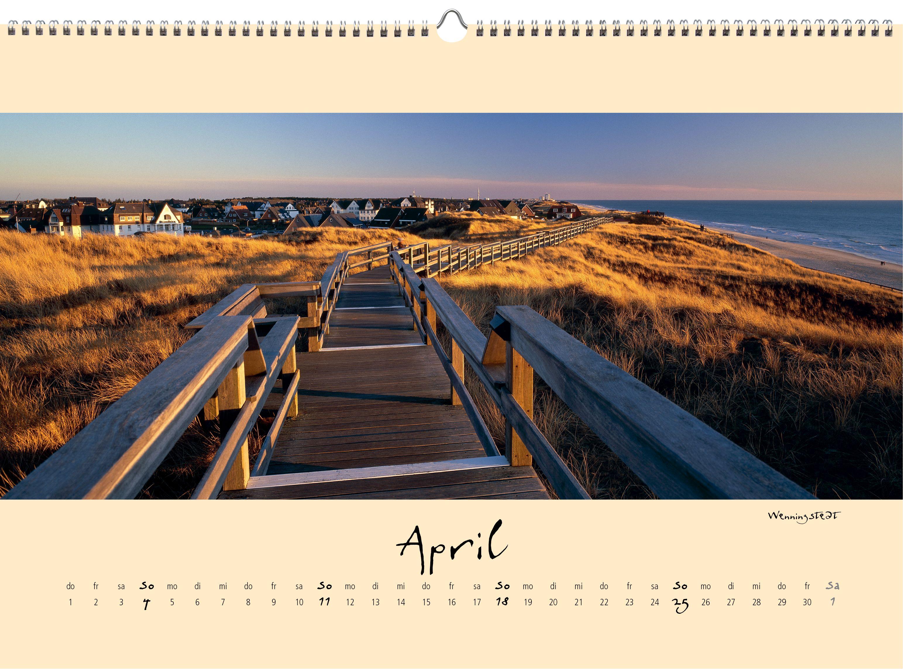 Beispielinhalt (Bild) Sylt-die Insel 2027 Panoramakalender