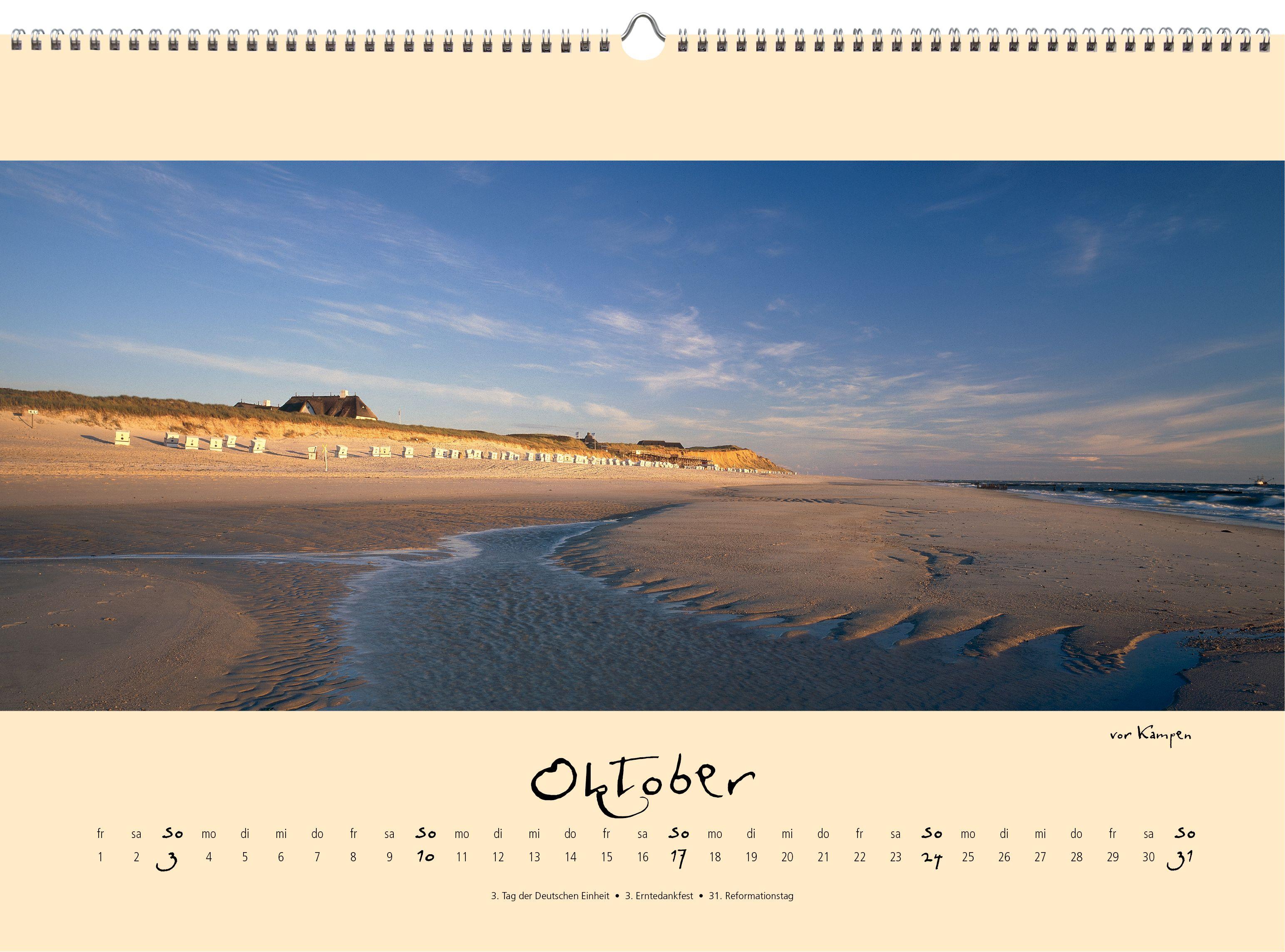 Beispielinhalt (Bild) Sylt-die Insel 2027 Panoramakalender
