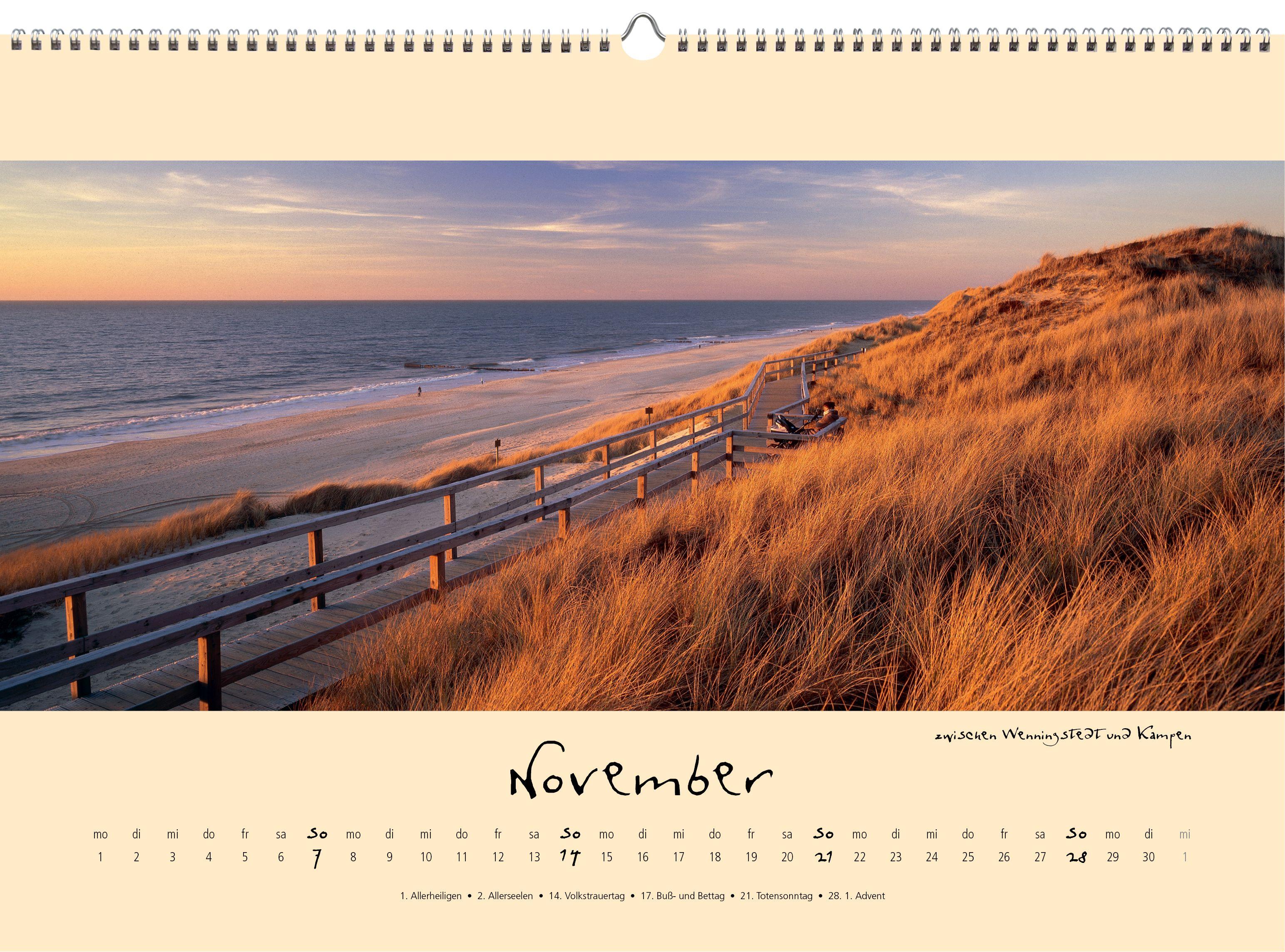Beispielinhalt (Bild) Sylt-die Insel 2027 Panoramakalender