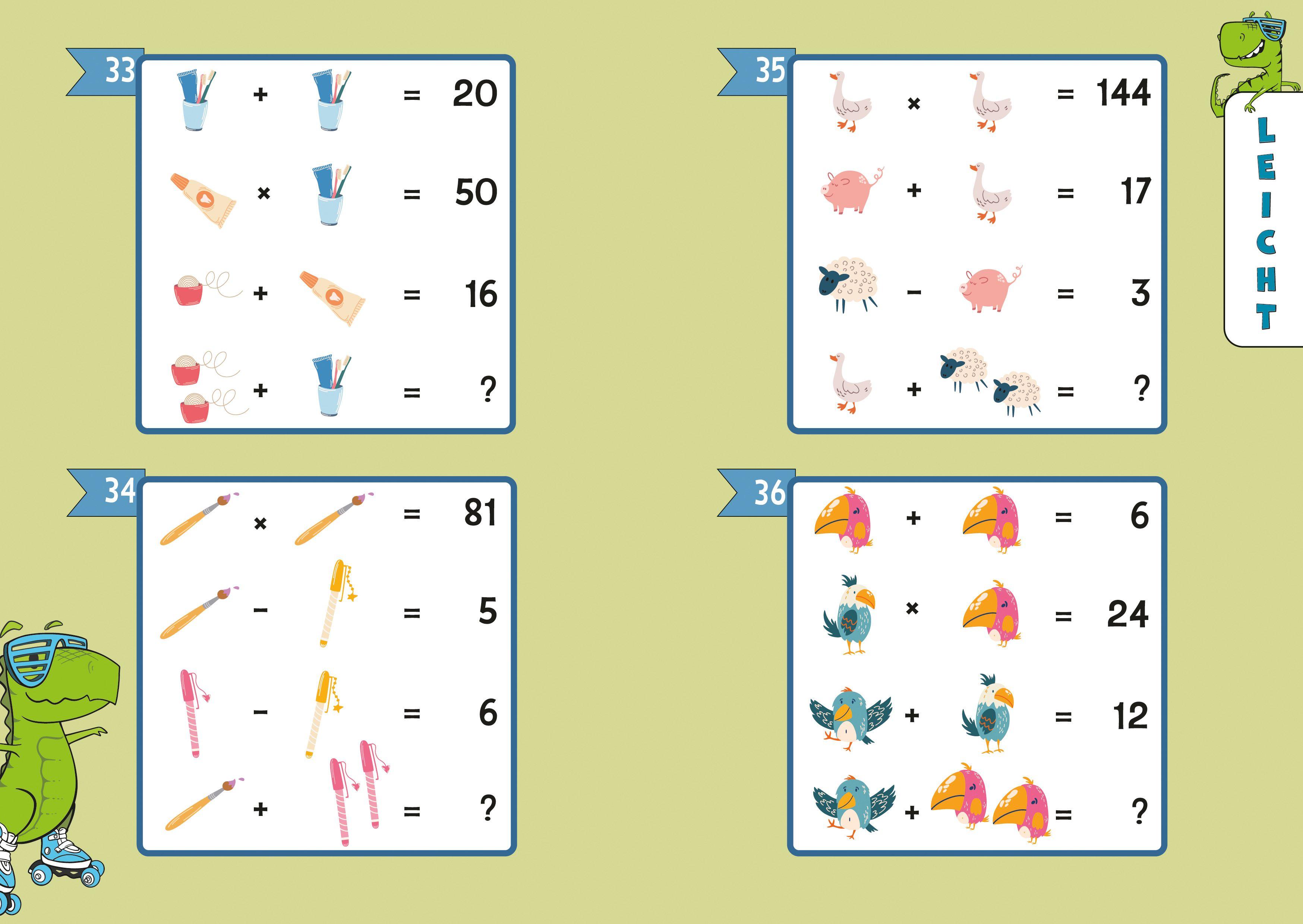 Beispielinhalt (Bild) Symbolrätsel. Leicht bis schwer