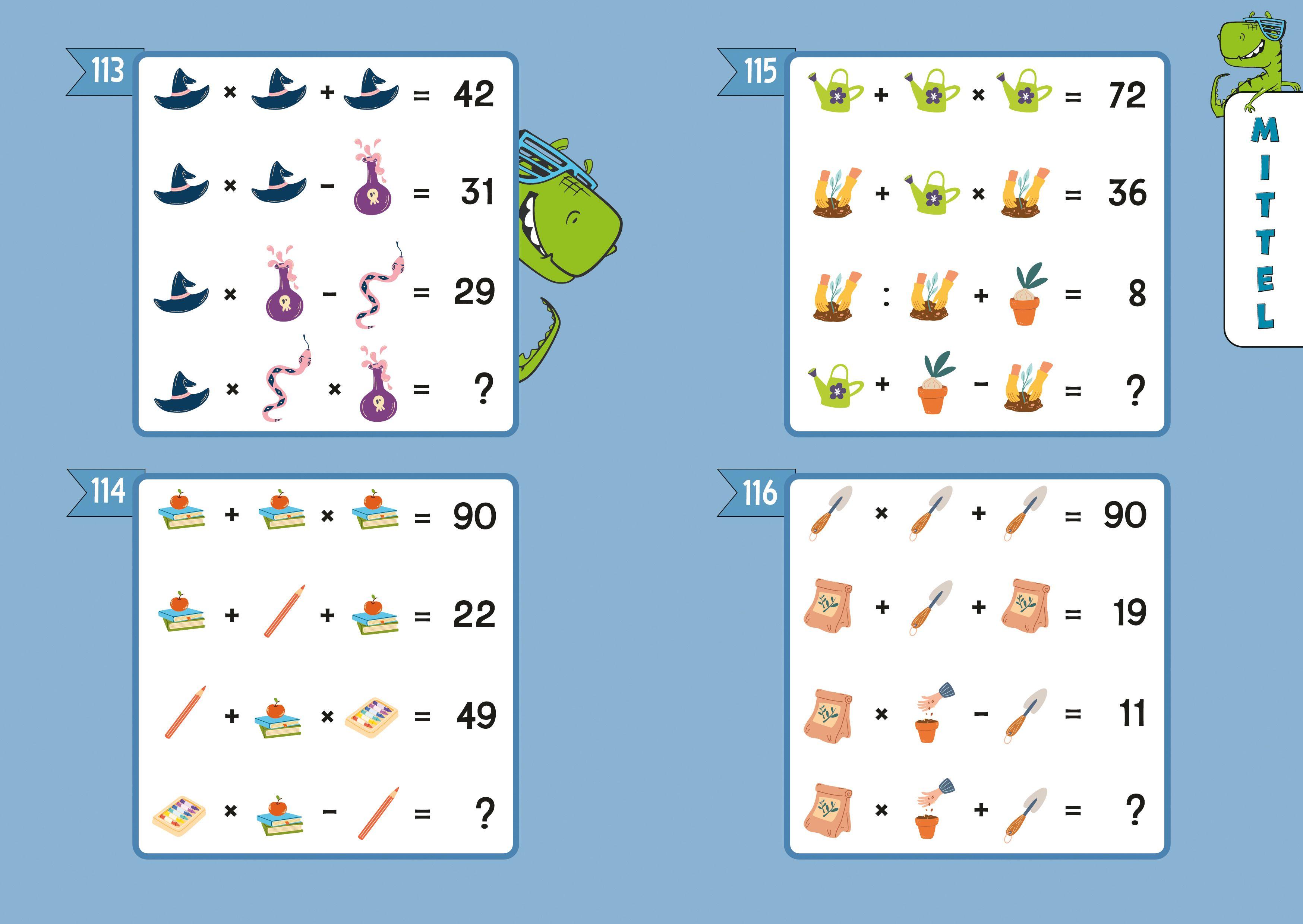 Beispielinhalt (Bild) Symbolrätsel. Leicht bis schwer
