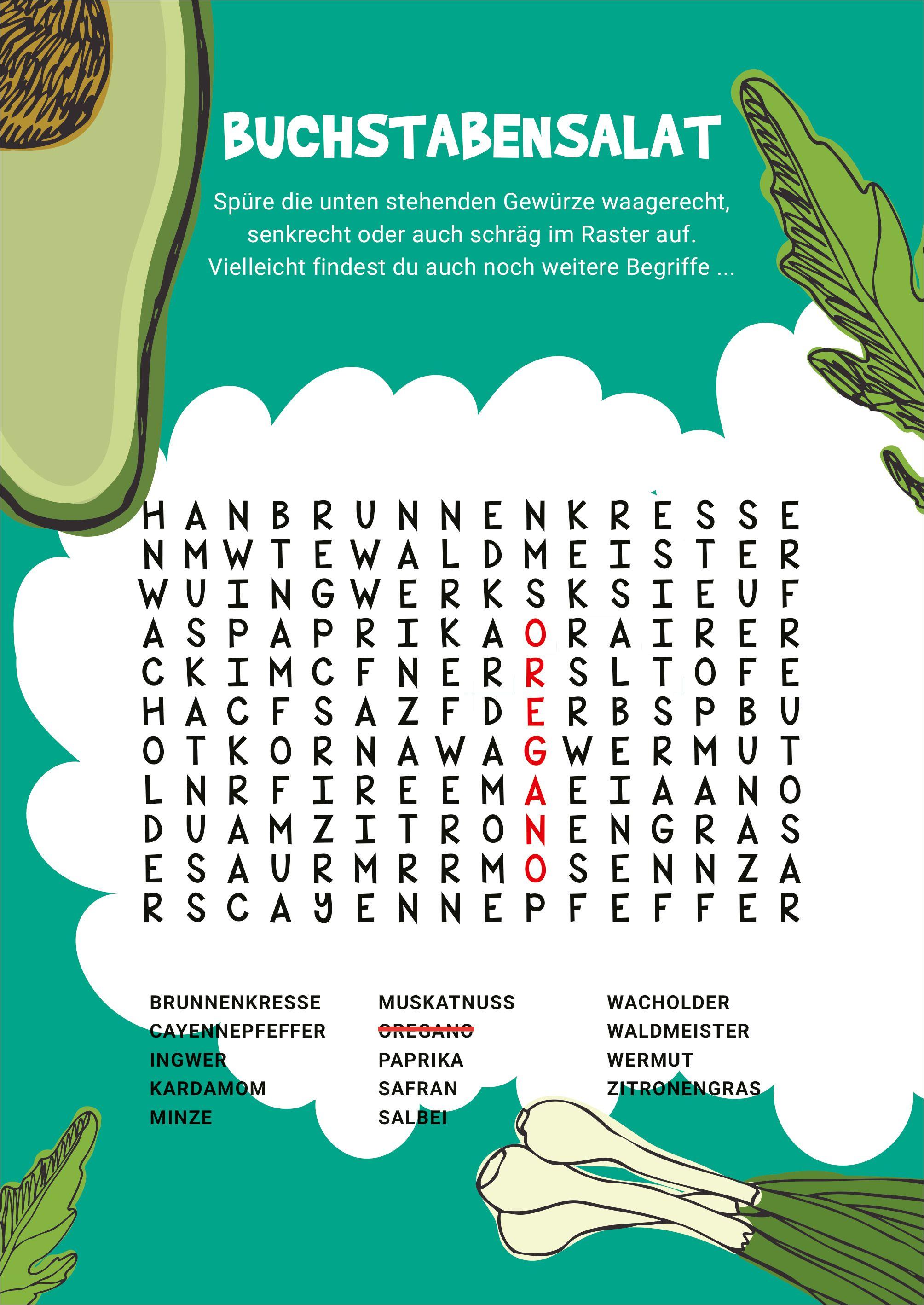 Beispielinhalt (Bild) Worträtsel für Buchstabenfans