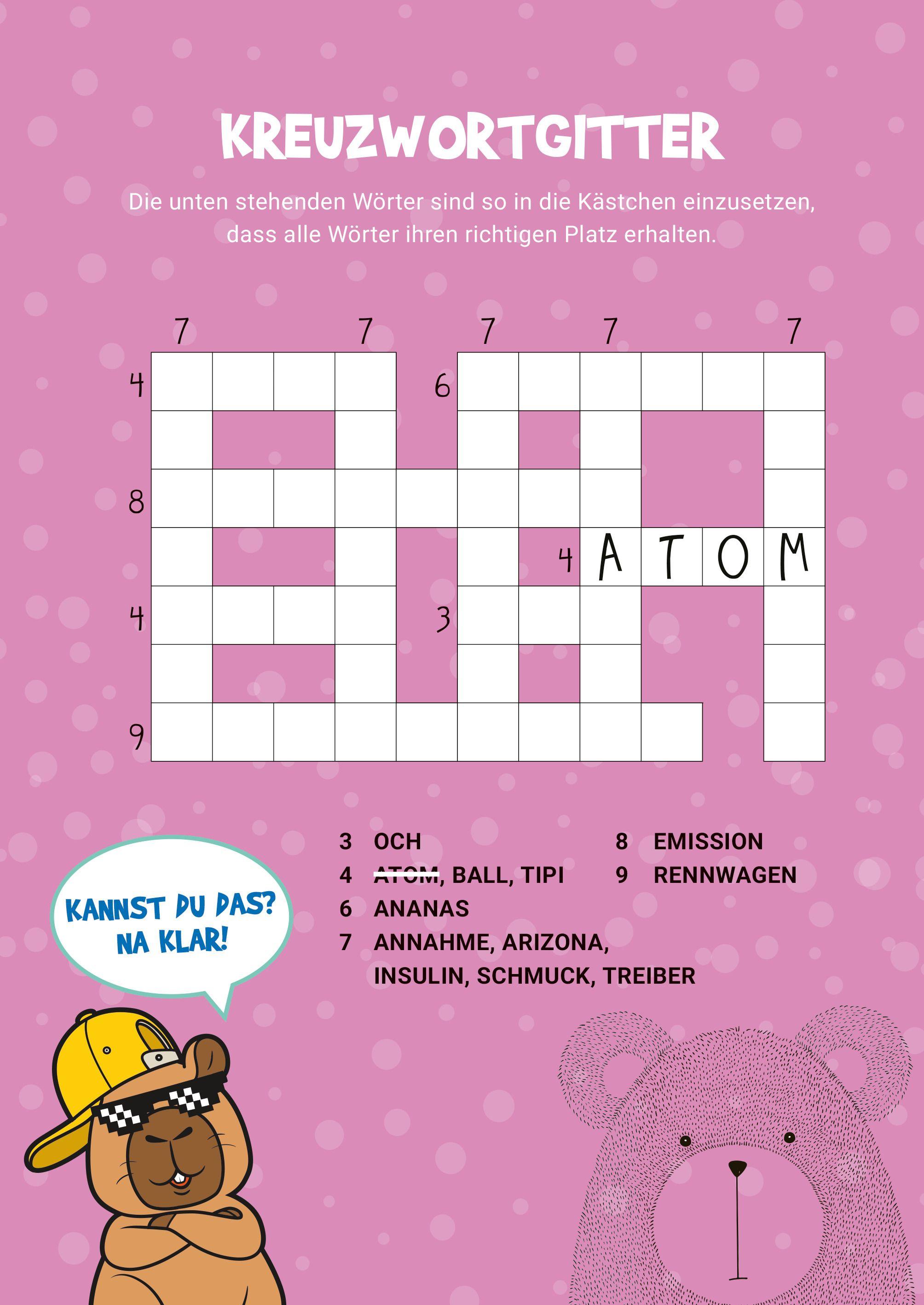 Beispielinhalt (Bild) Worträtsel für Buchstabenfans