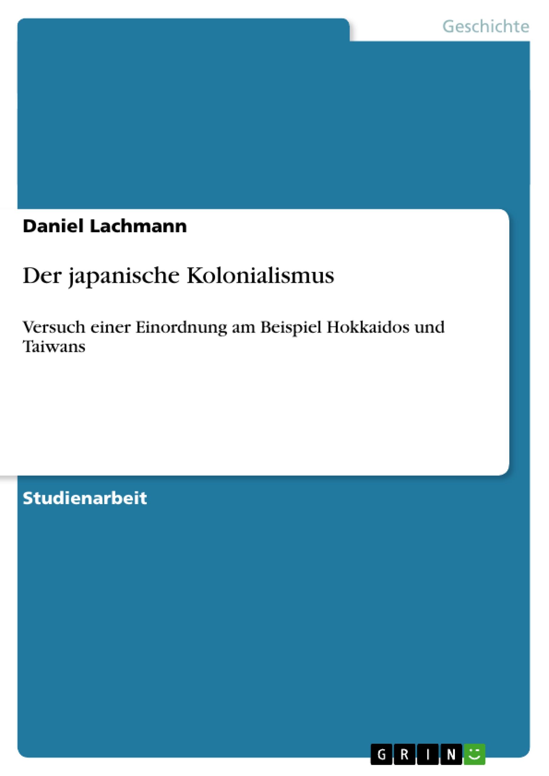 Vorderes Coverbild Der japanische Kolonialismus