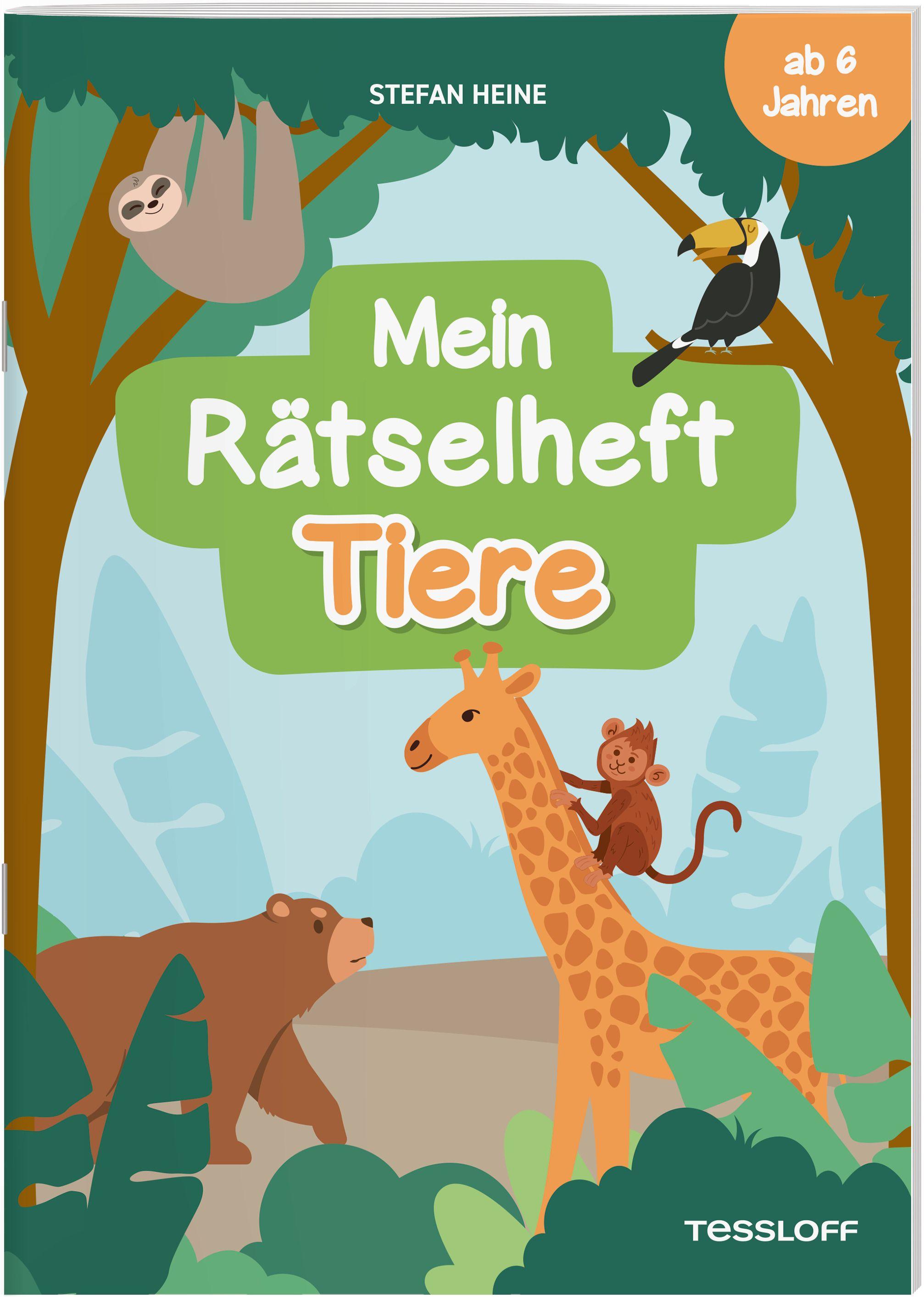 Vorderes Coverbild Mein Rätselheft Tiere. Ab 6 Jahren