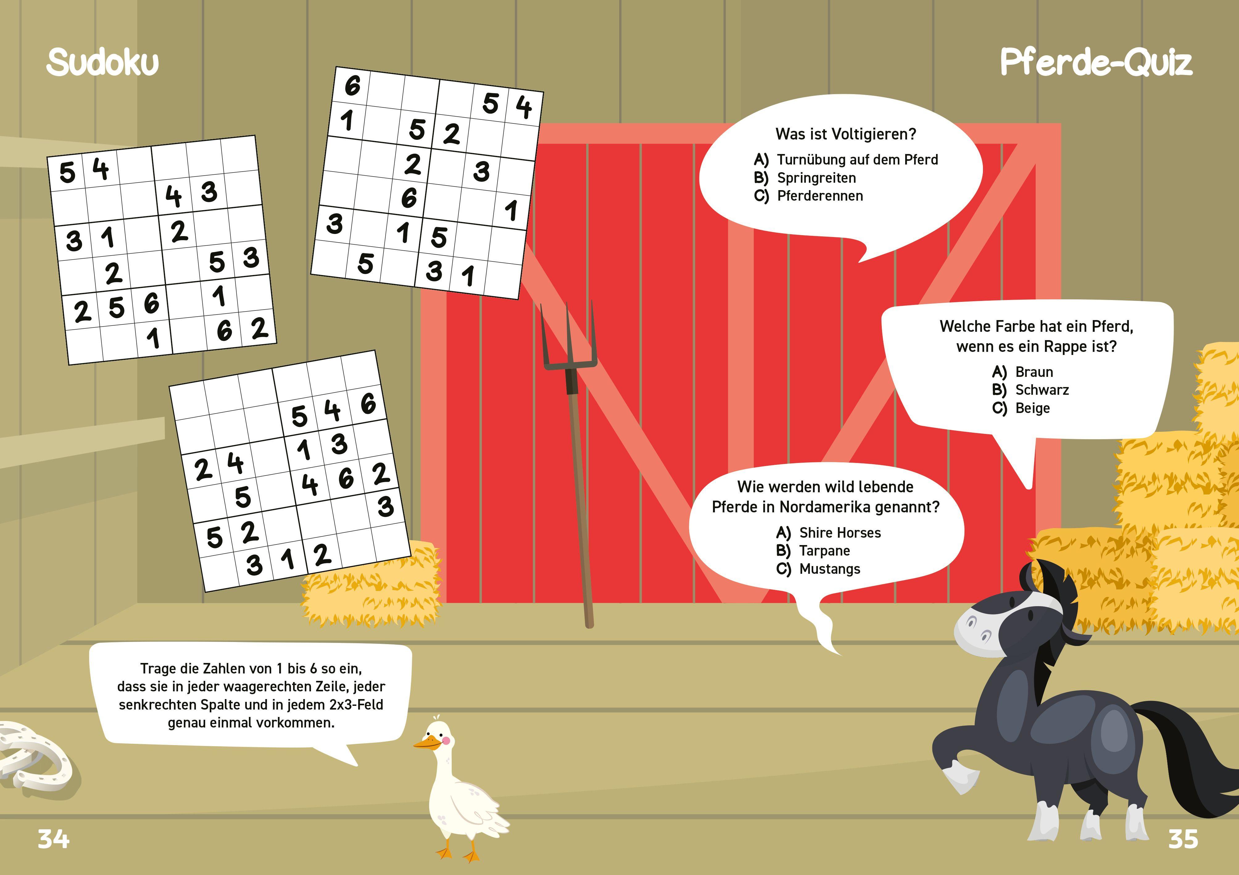 Beispielinhalt (Bild) Mein Rätselheft Pferde. Ab 8 Jahren