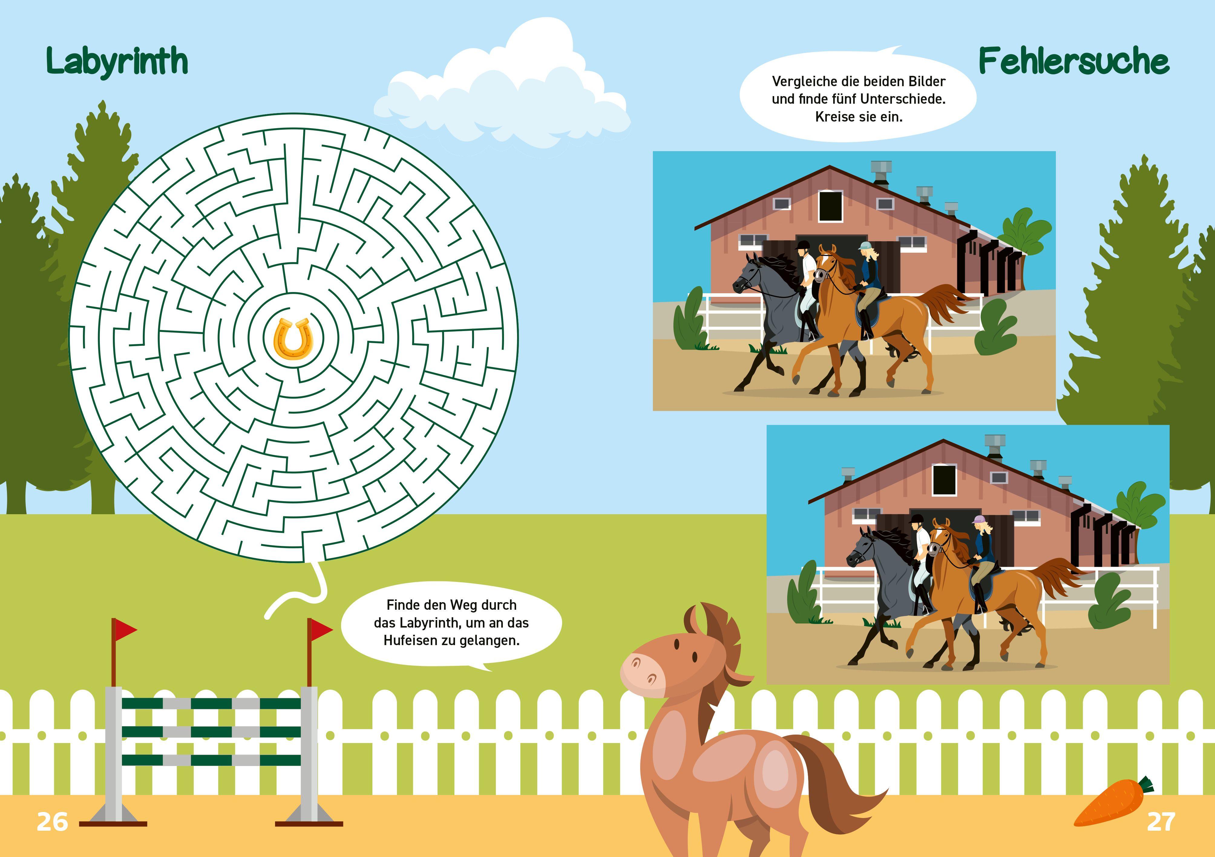 Beispielinhalt (Bild) Mein Rätselheft Pferde. Ab 8 Jahren